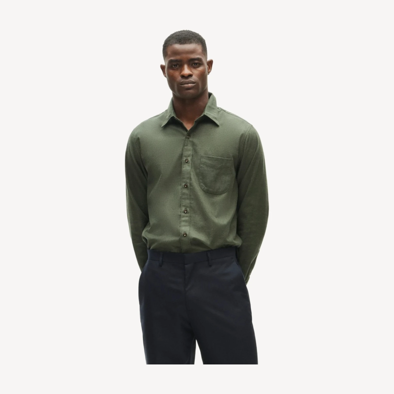 Madison cotton-blend twill shirt