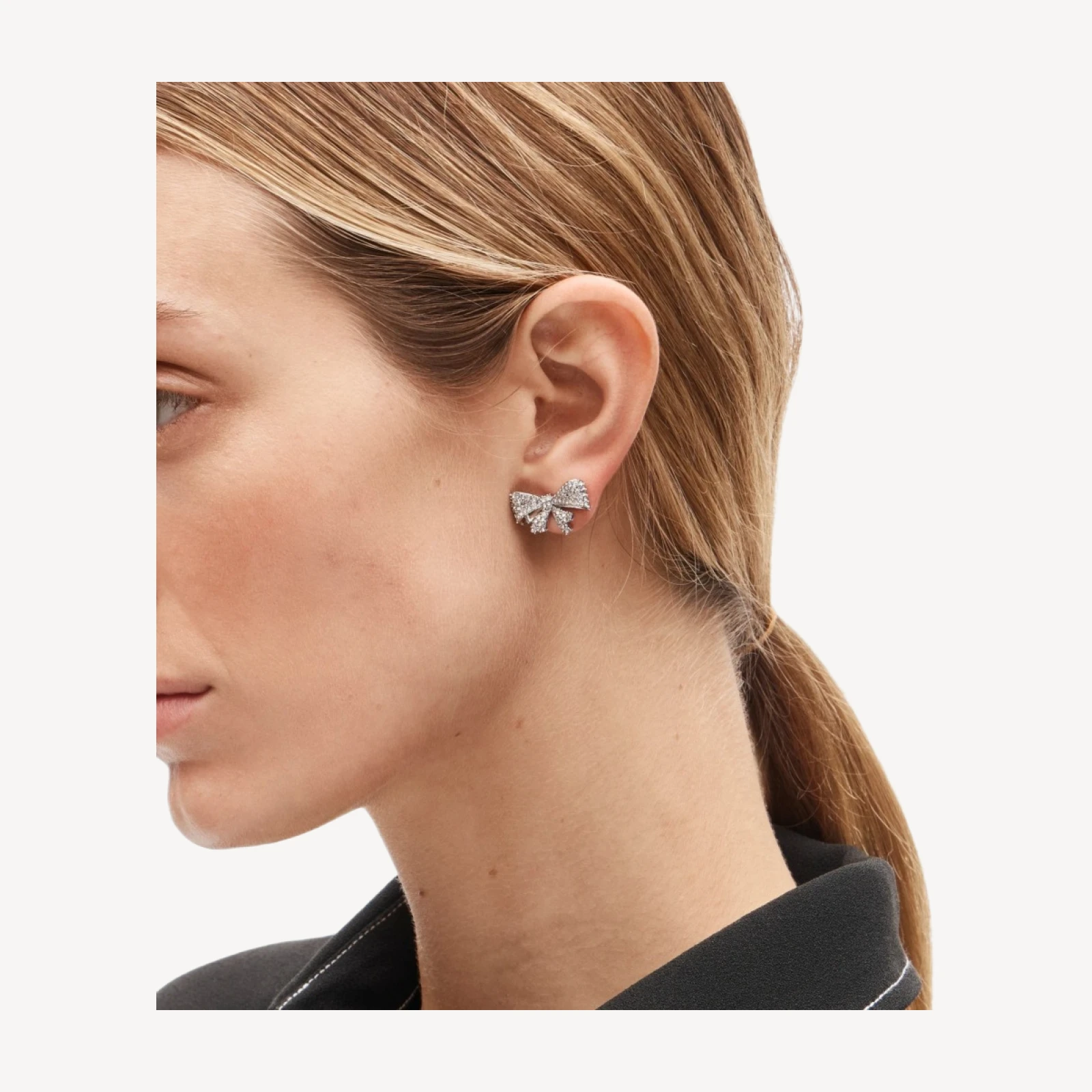 Pavé bow stud earrings