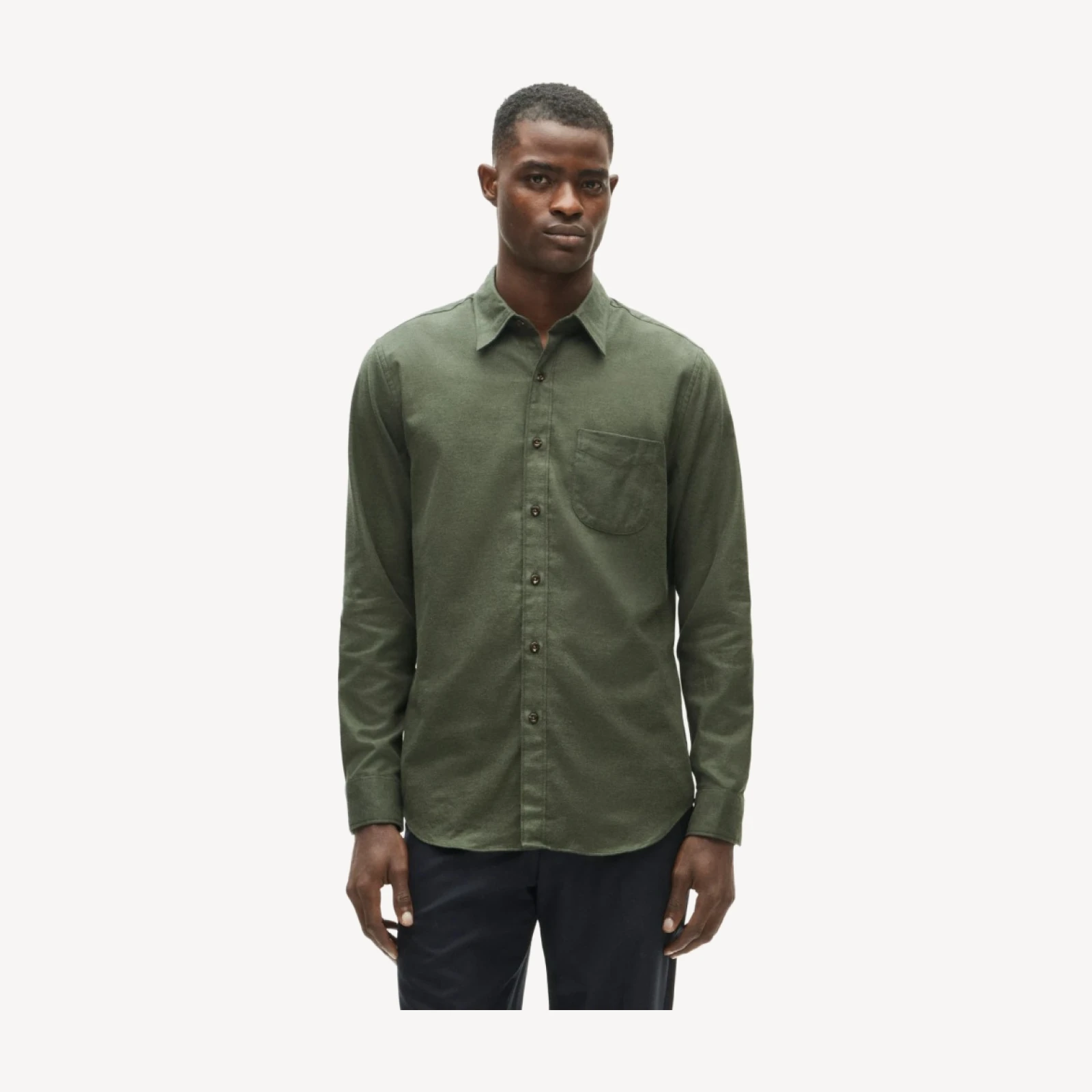 Madison cotton-blend twill shirt
