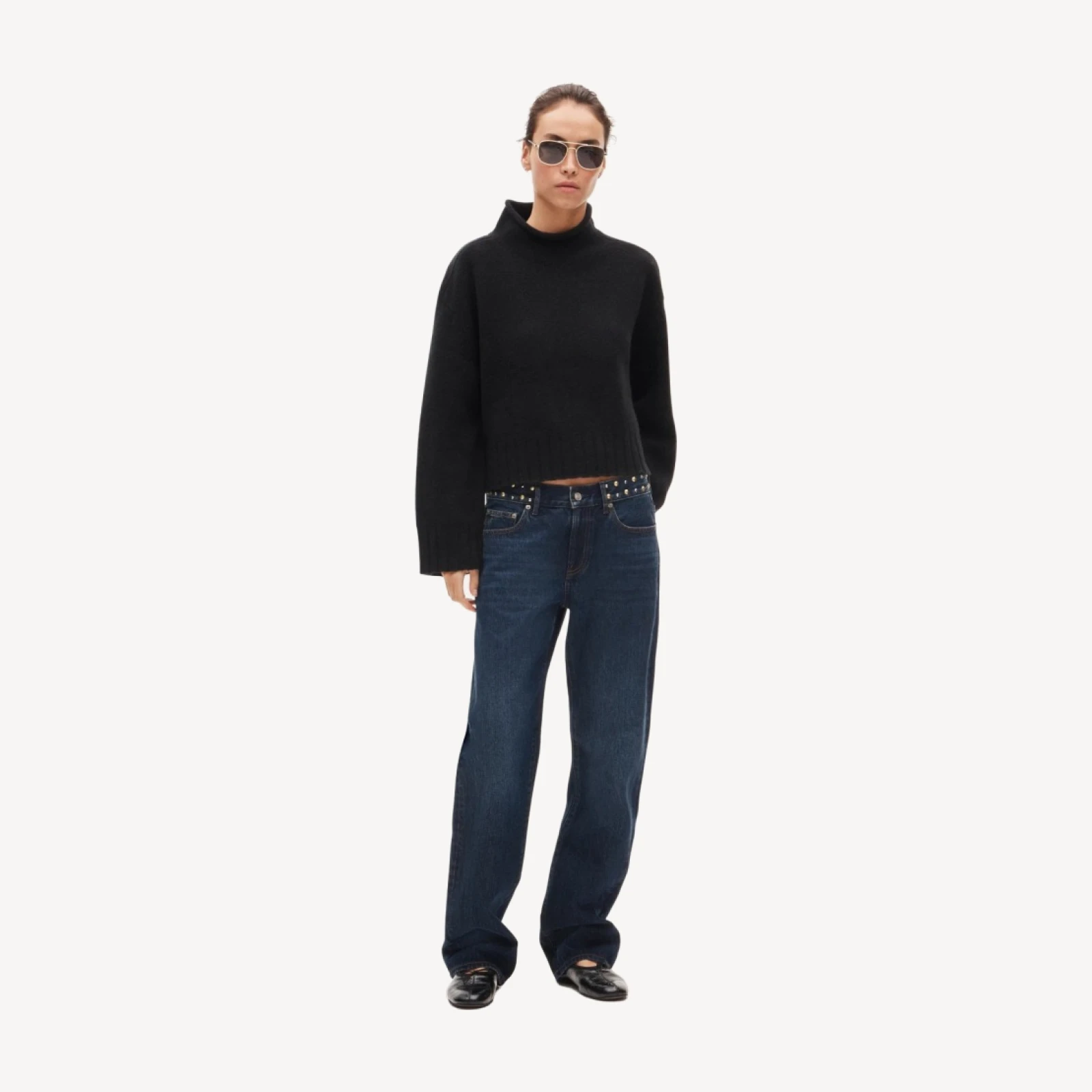 Embellished lowrider jean
