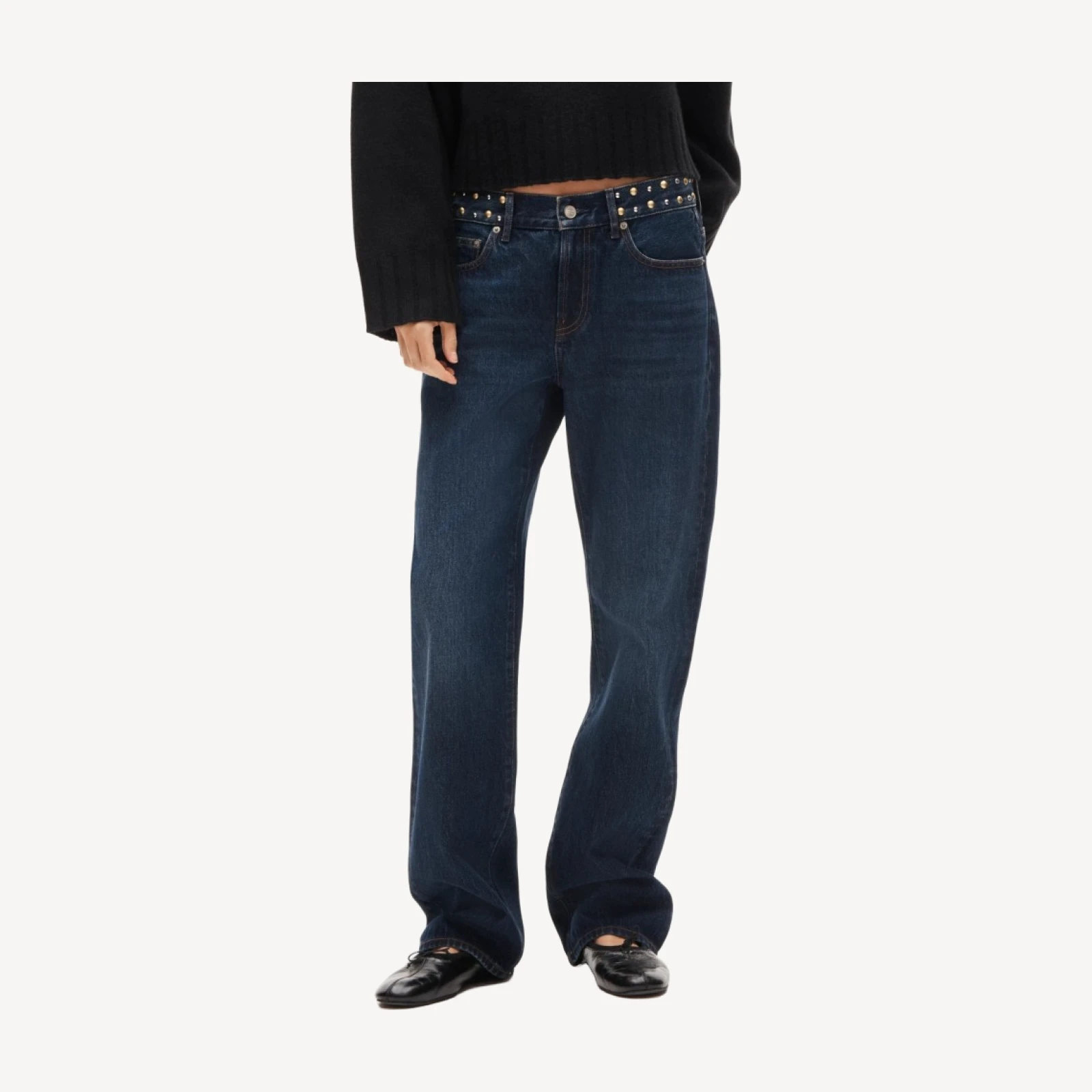 Embellished lowrider jean