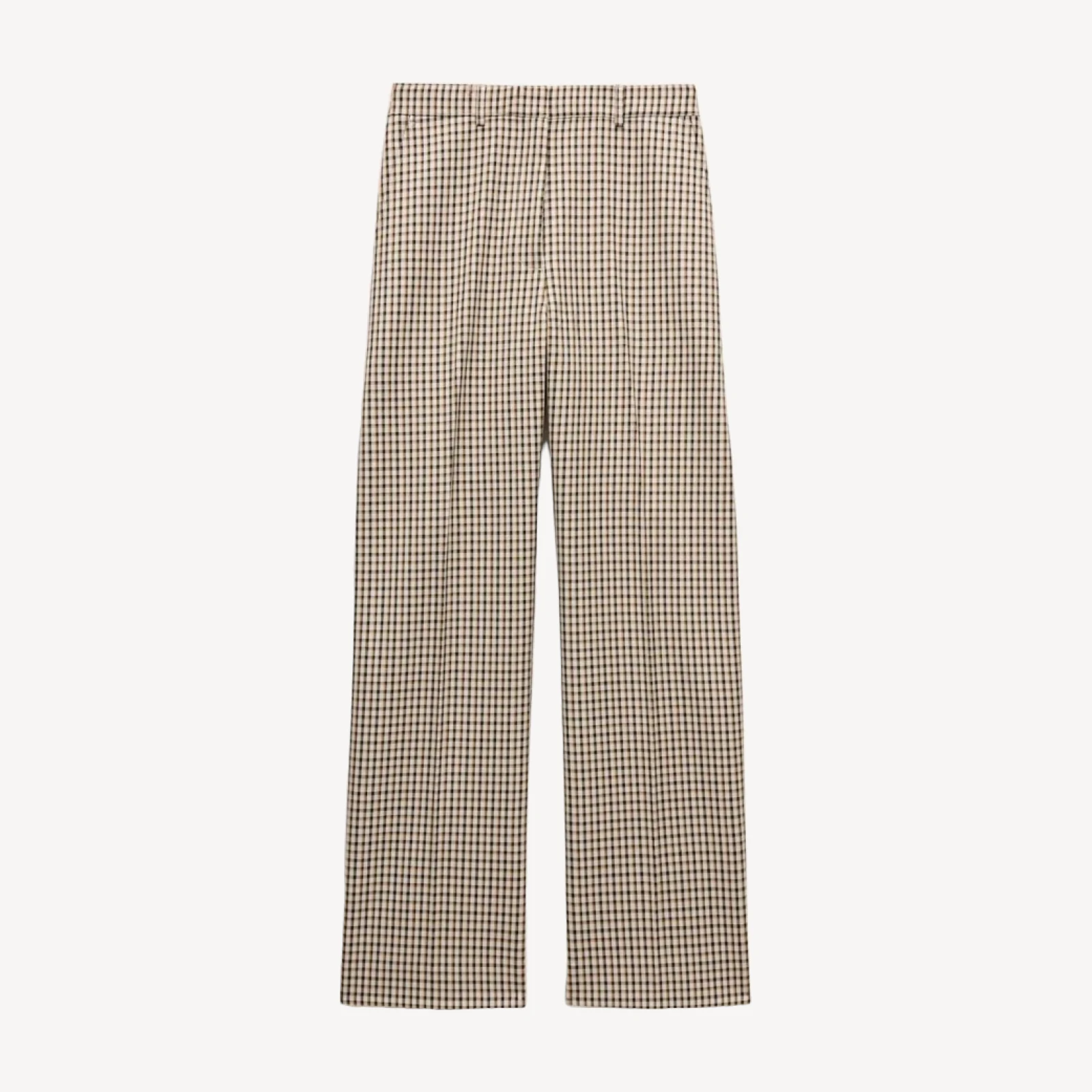 Barrel trouser pant in plaid sturdy wool blend