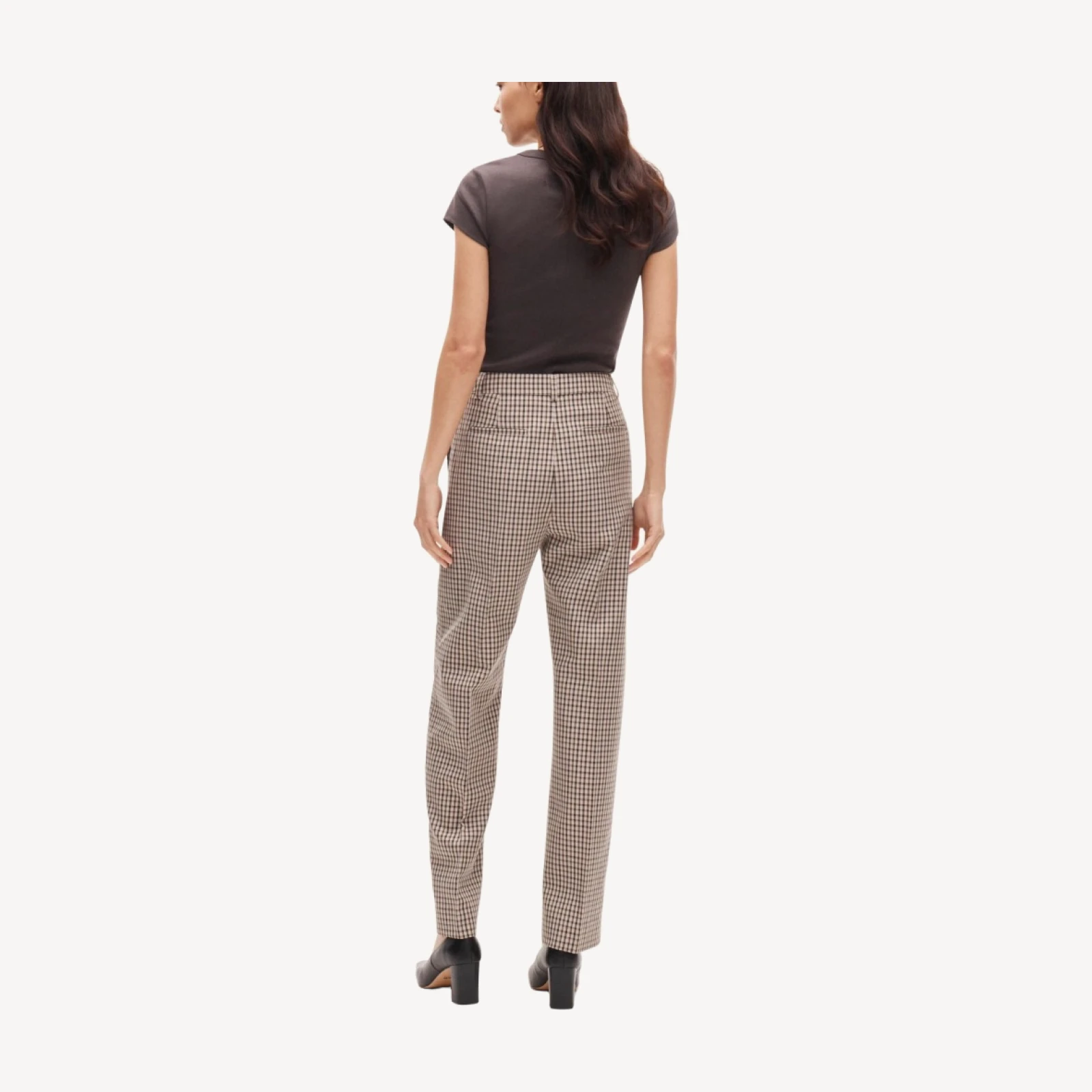 Barrel trouser pant in plaid sturdy wool blend