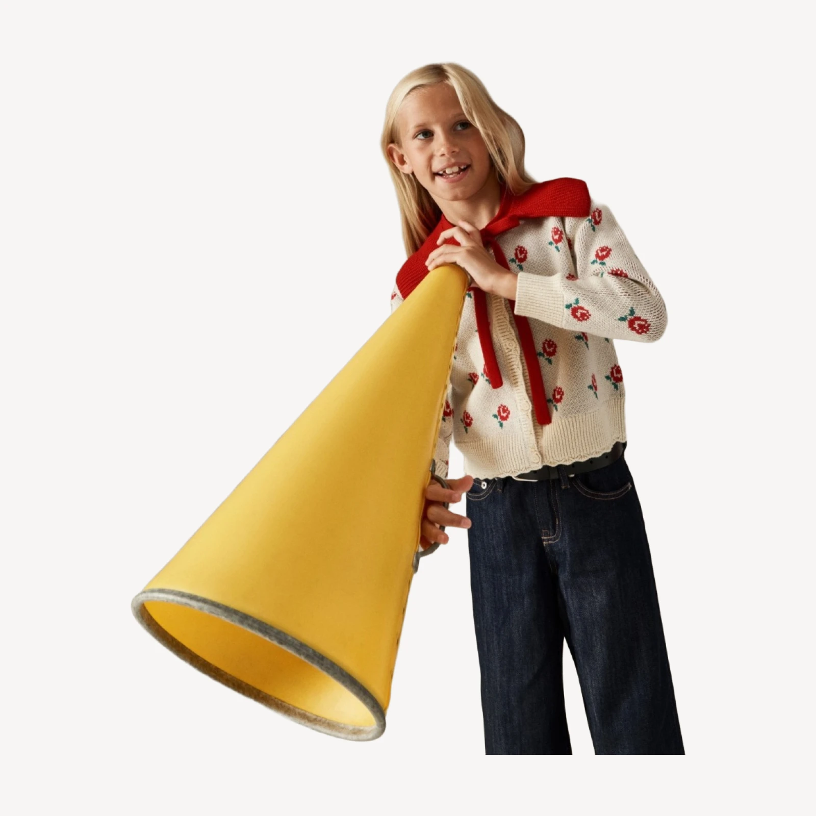 Girls' rosette cardigan in cotton
