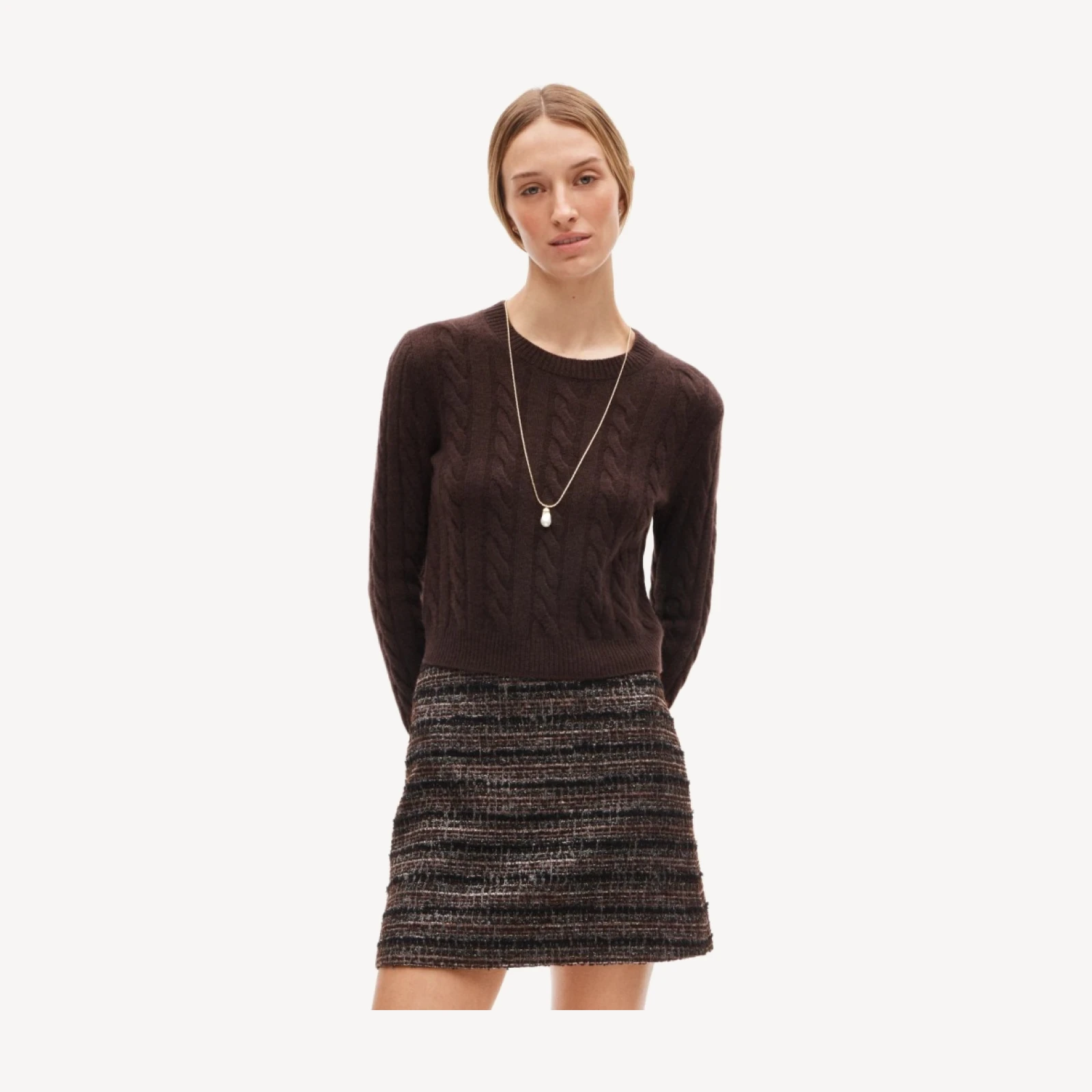Fairfax mini skirt in striped metallic tweed