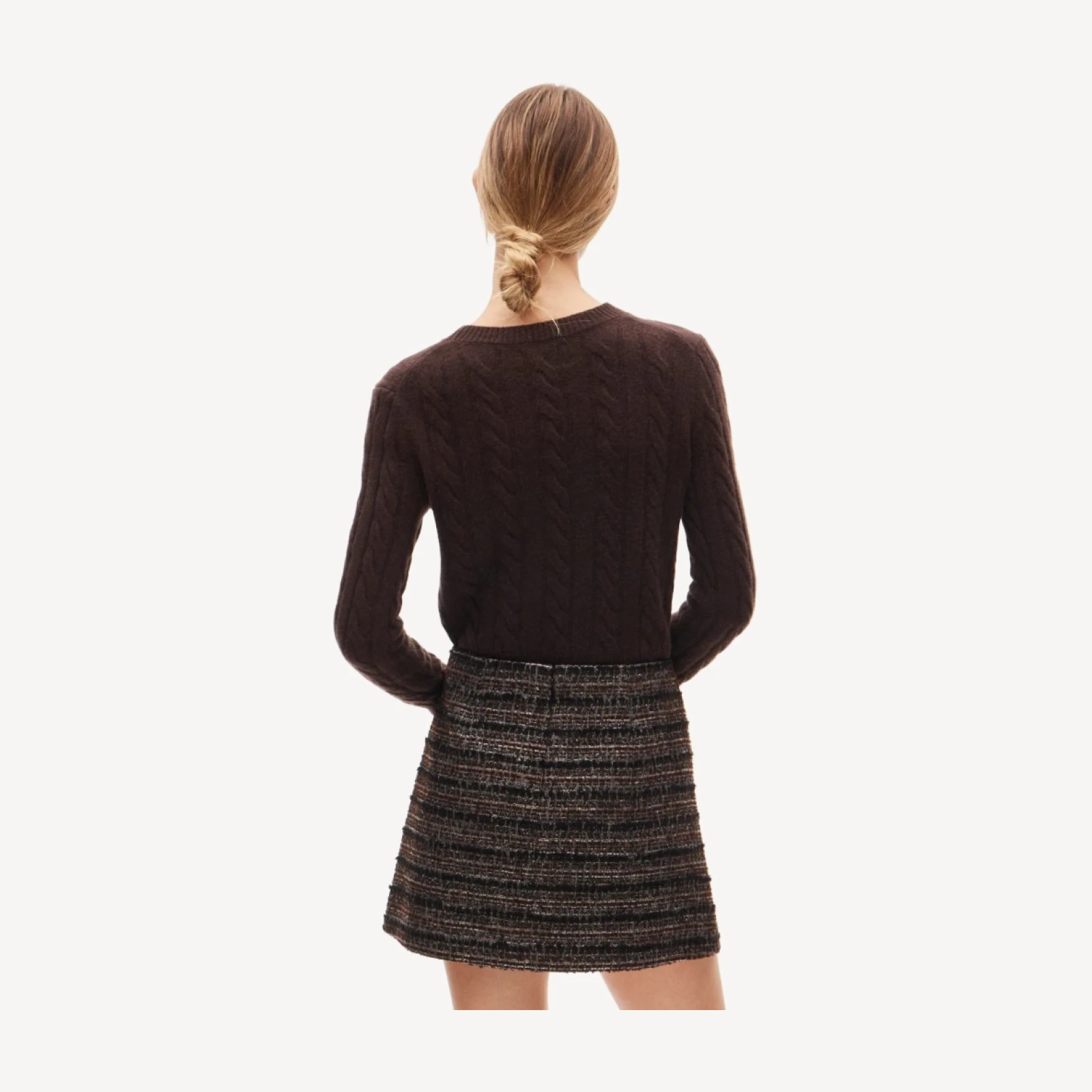Fairfax mini skirt in striped metallic tweed