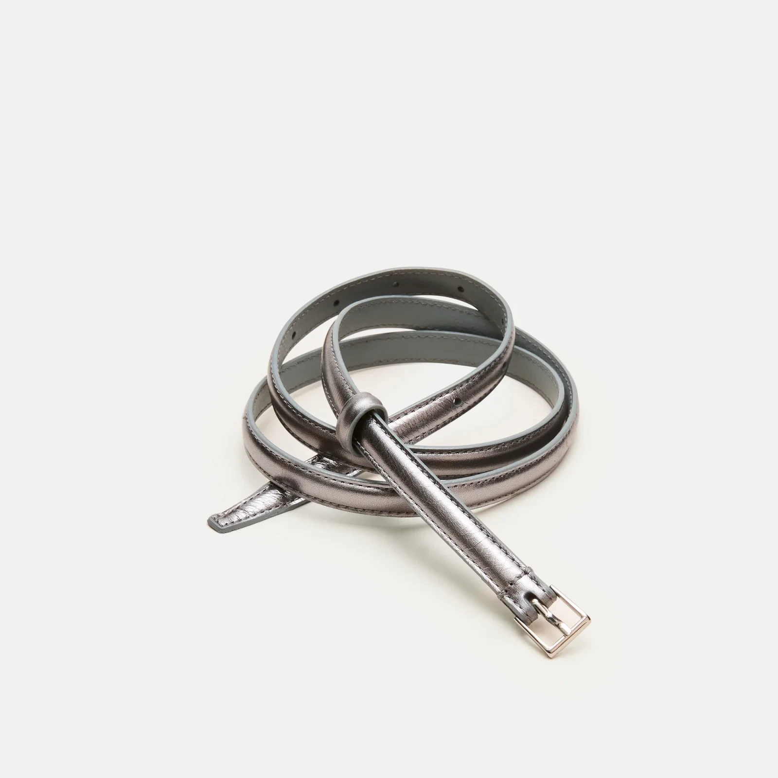 Berkeley skinny belt in metallic Italian leather