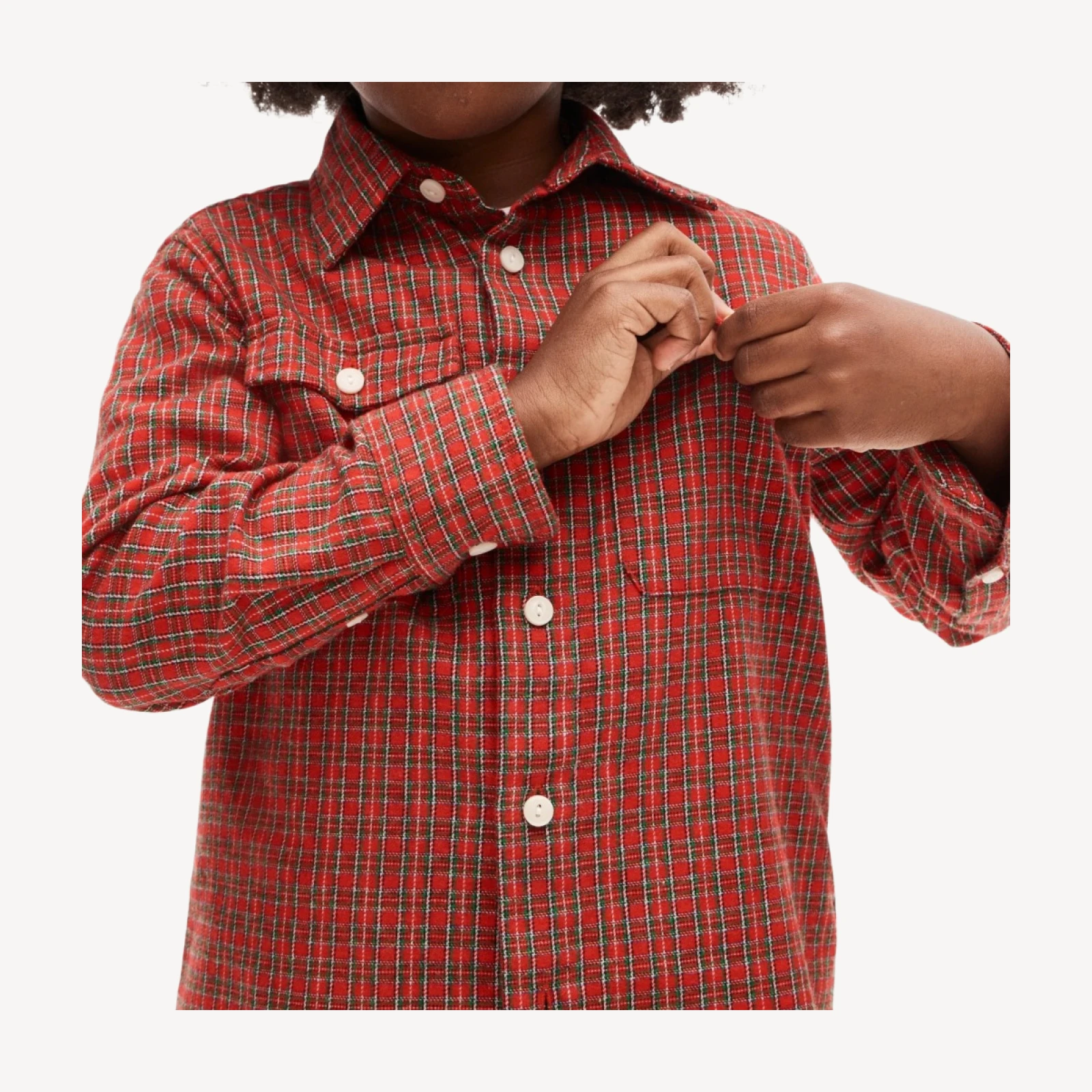 Kids' flannel button-up shirt in plaid
