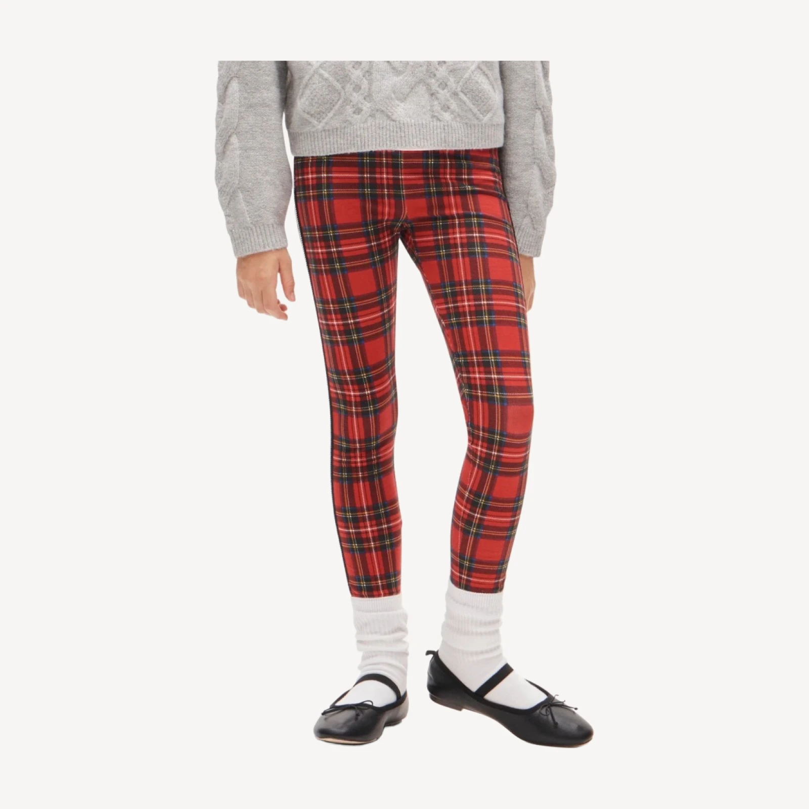 Girls' Everyday leggings with sequin tuxedo stripe