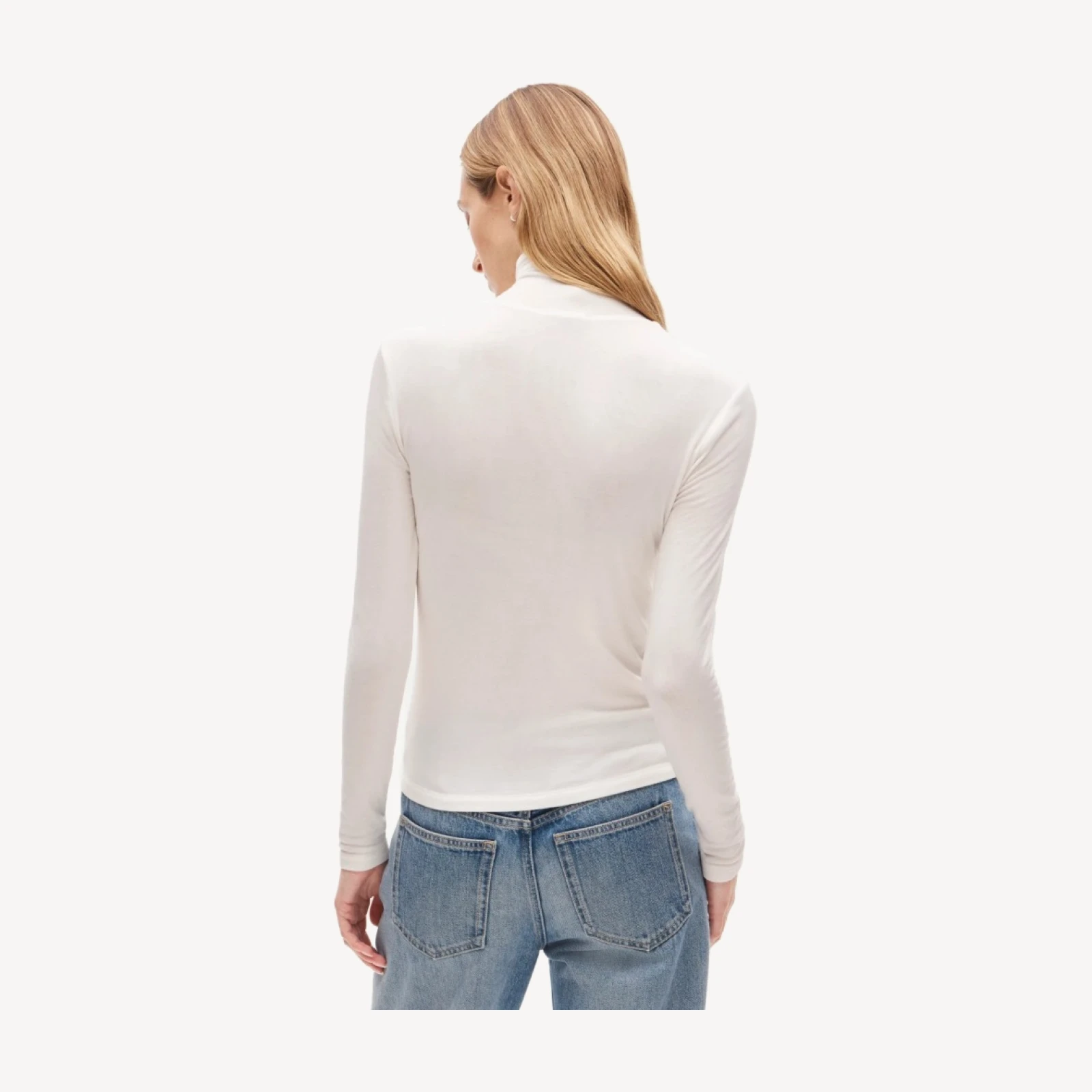 Mockneck cardigan shirt in stretch TENCEL™ lyocell blend