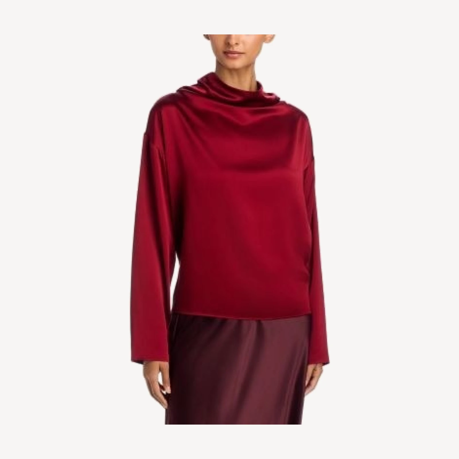 Eileen Fisher Silk Charmeuse Cowl Neck Top