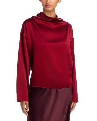 Eileen Fisher Silk Charmeuse Cowl Neck Top