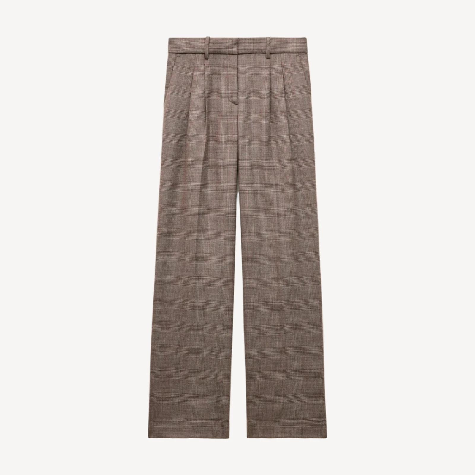 Essential trouser in plaid wool-blend flannel