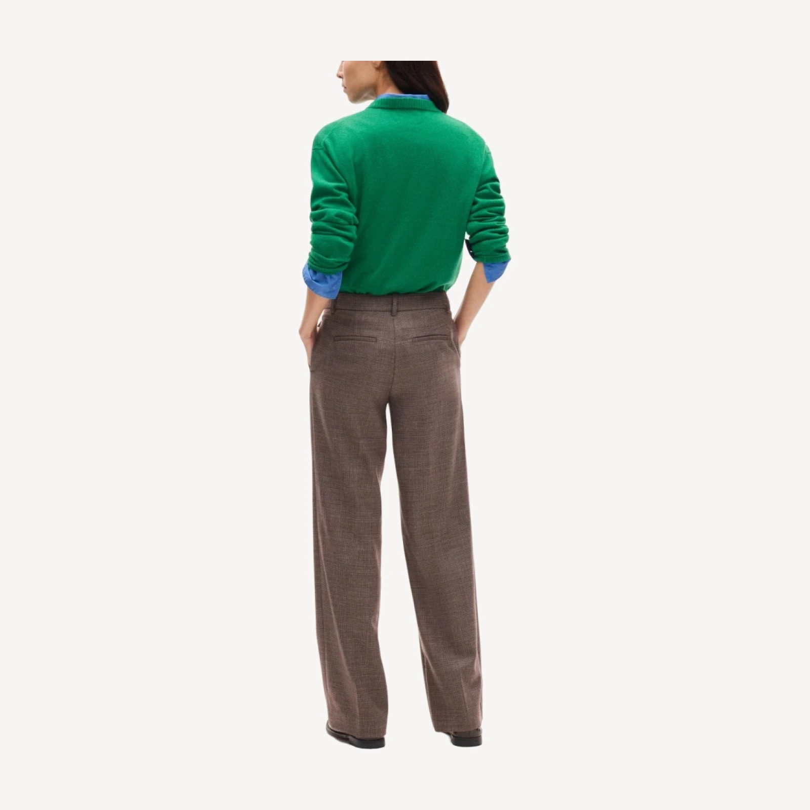 Essential trouser in plaid wool-blend flannel