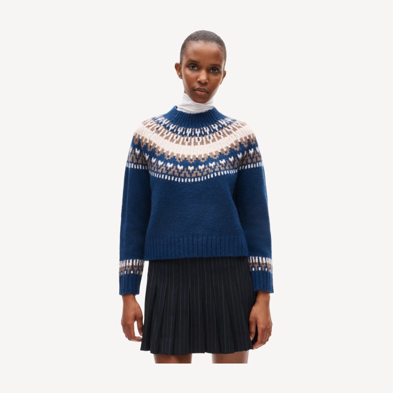 Fair Isle mockneck sweater