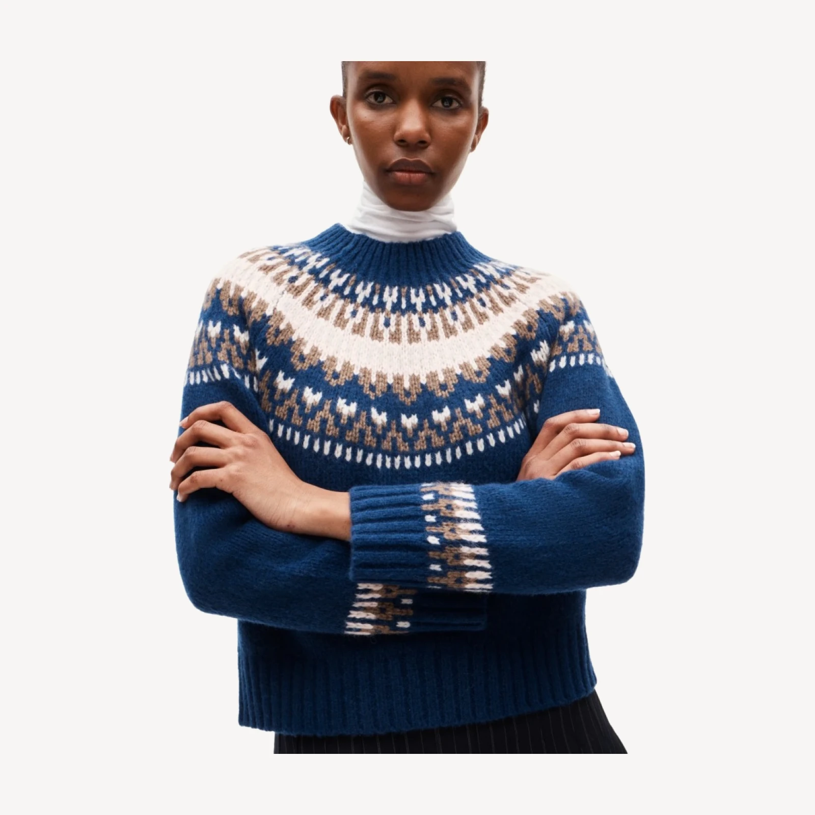 Fair Isle mockneck sweater