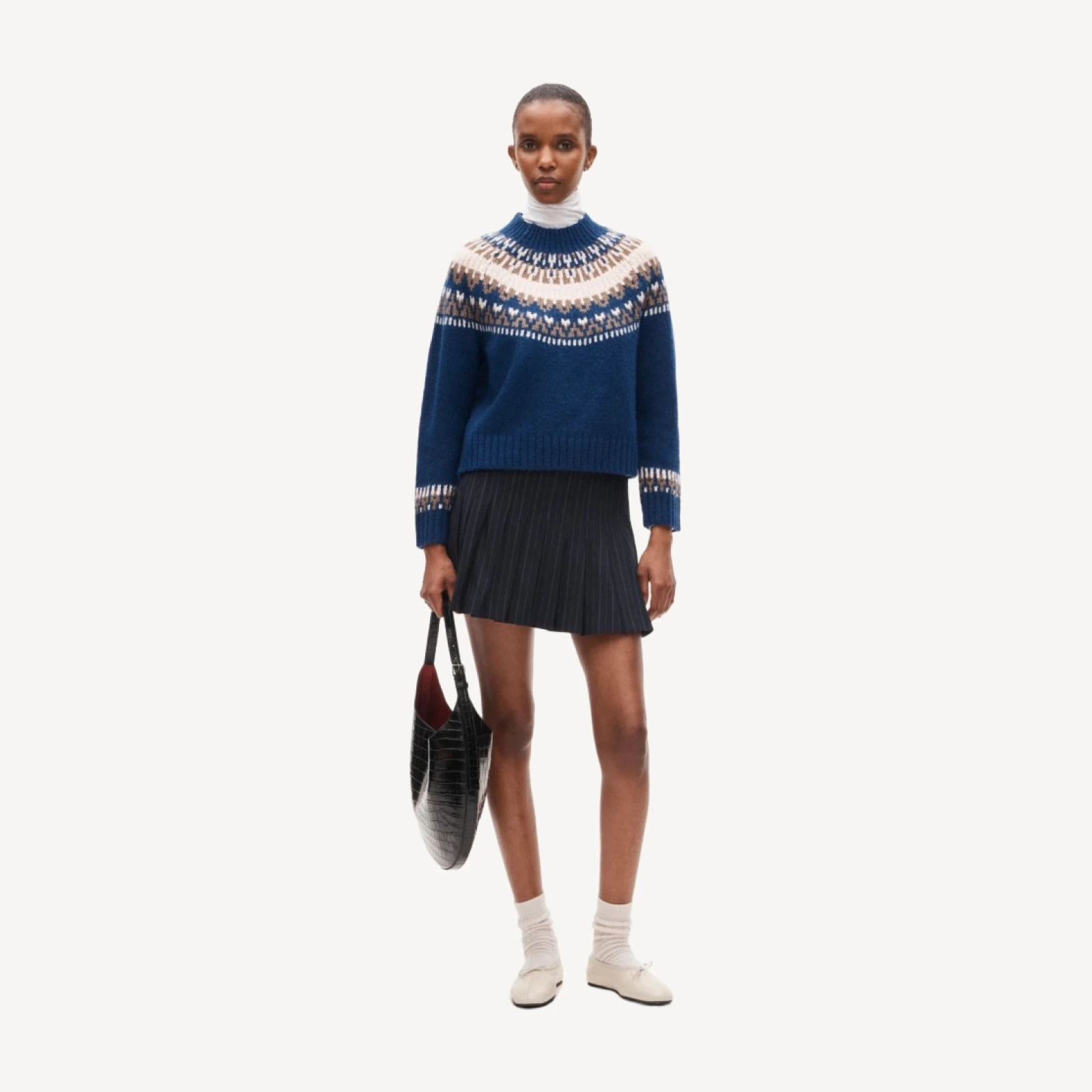 Fair Isle mockneck sweater