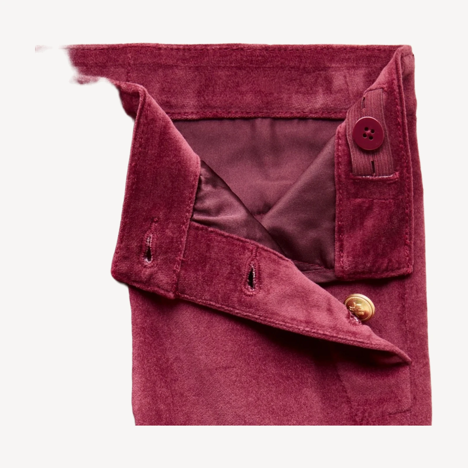 Girls' high-waisted pant in cotton moleskin