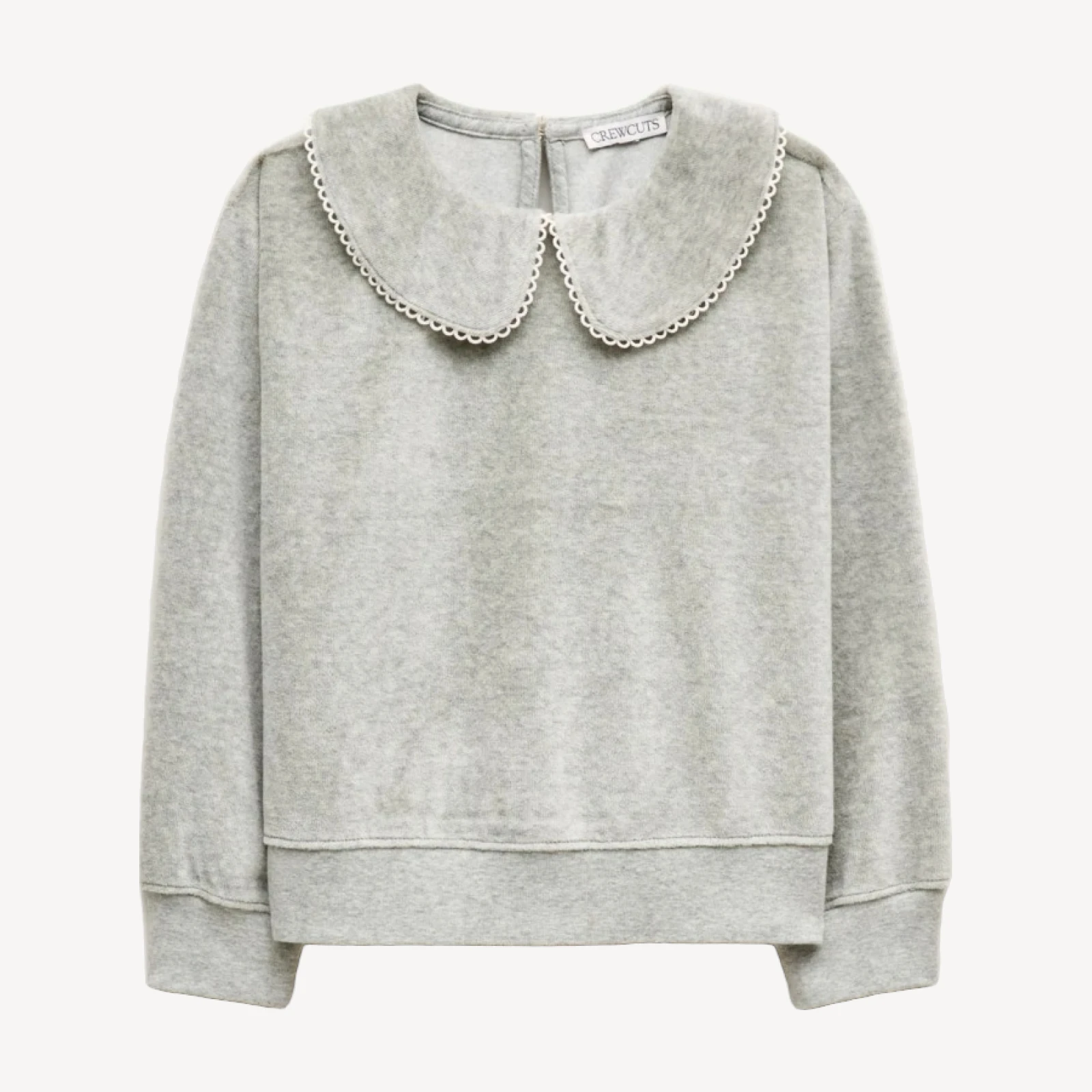 Girls' collared sweatshirt in velour