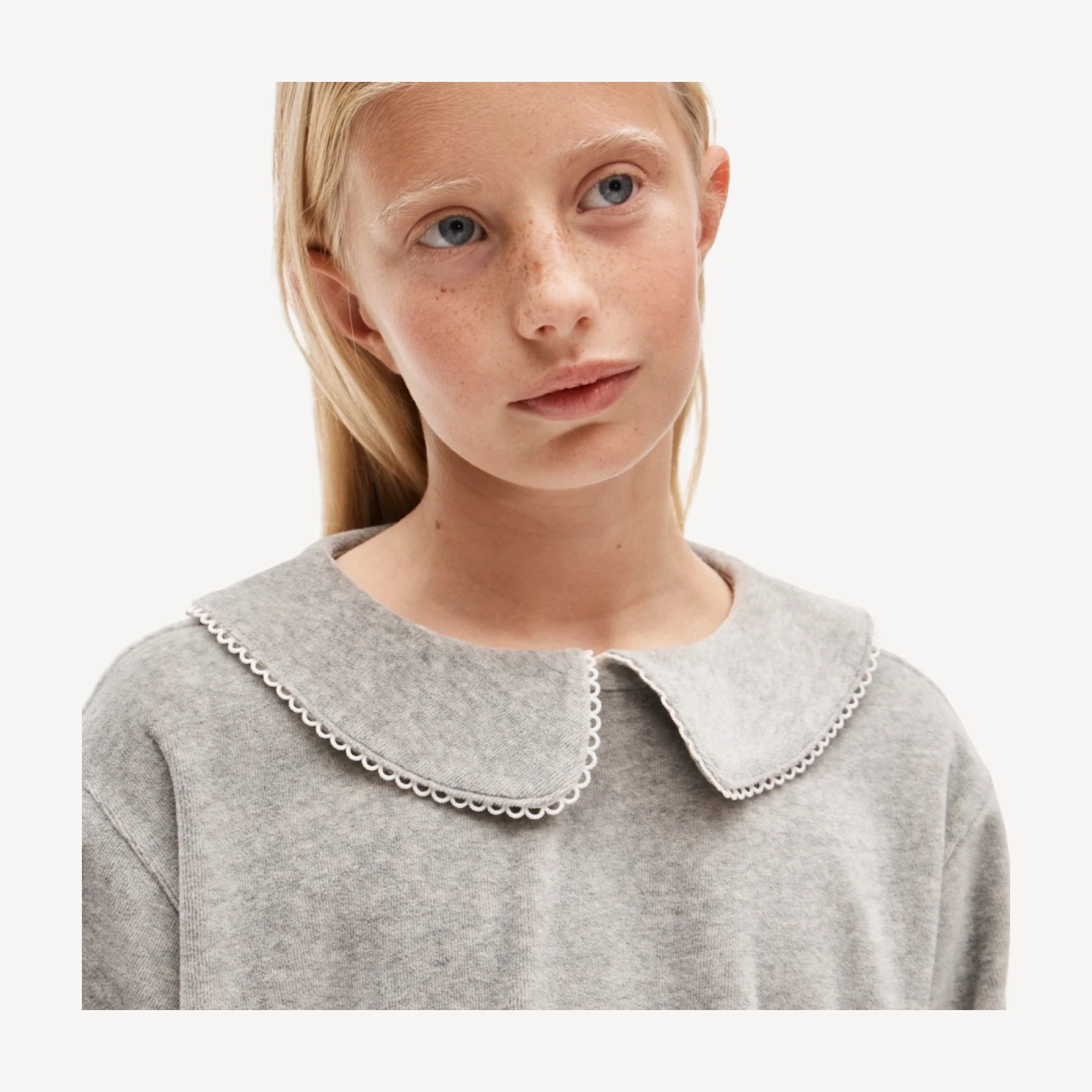 Girls' collared sweatshirt in velour