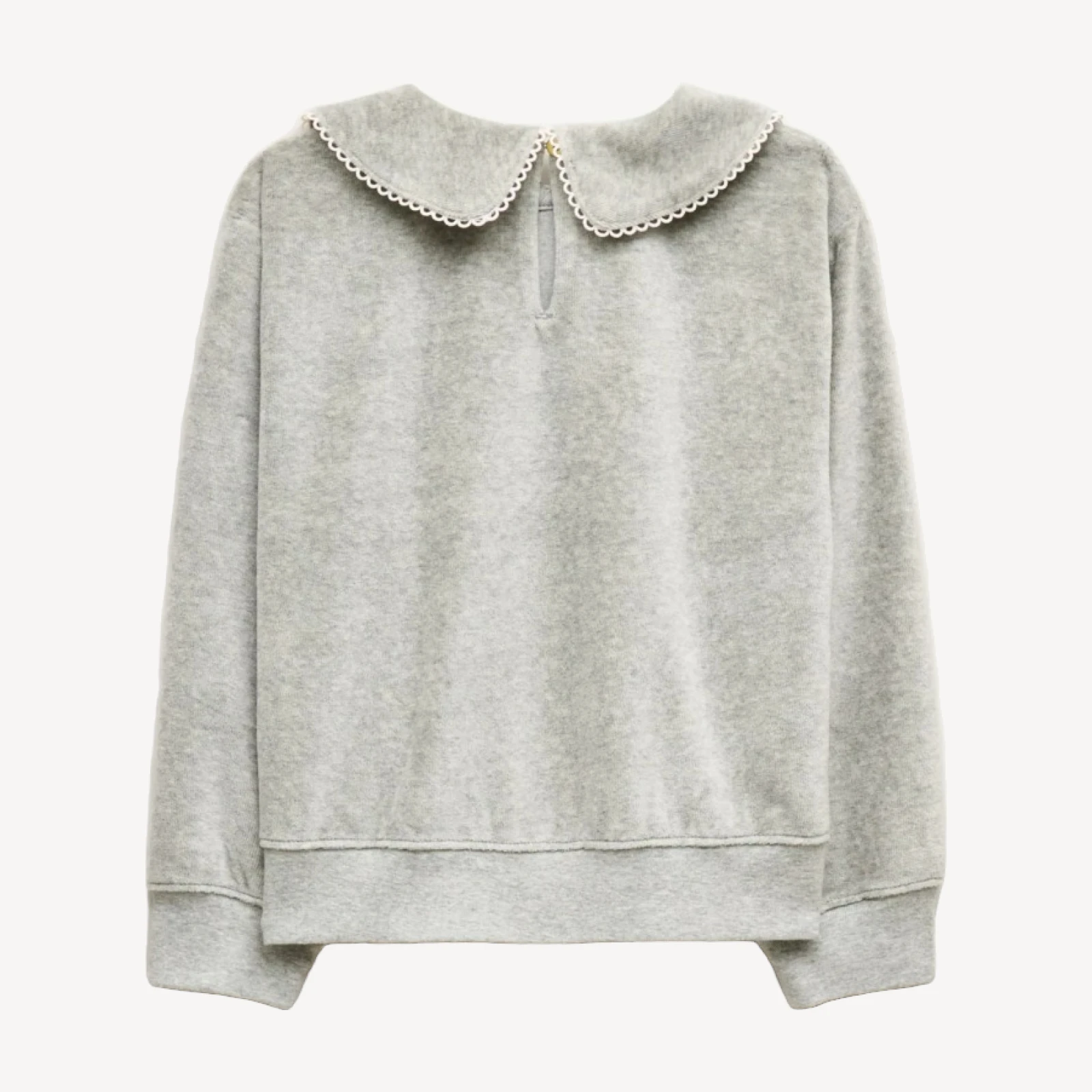 Girls' collared sweatshirt in velour