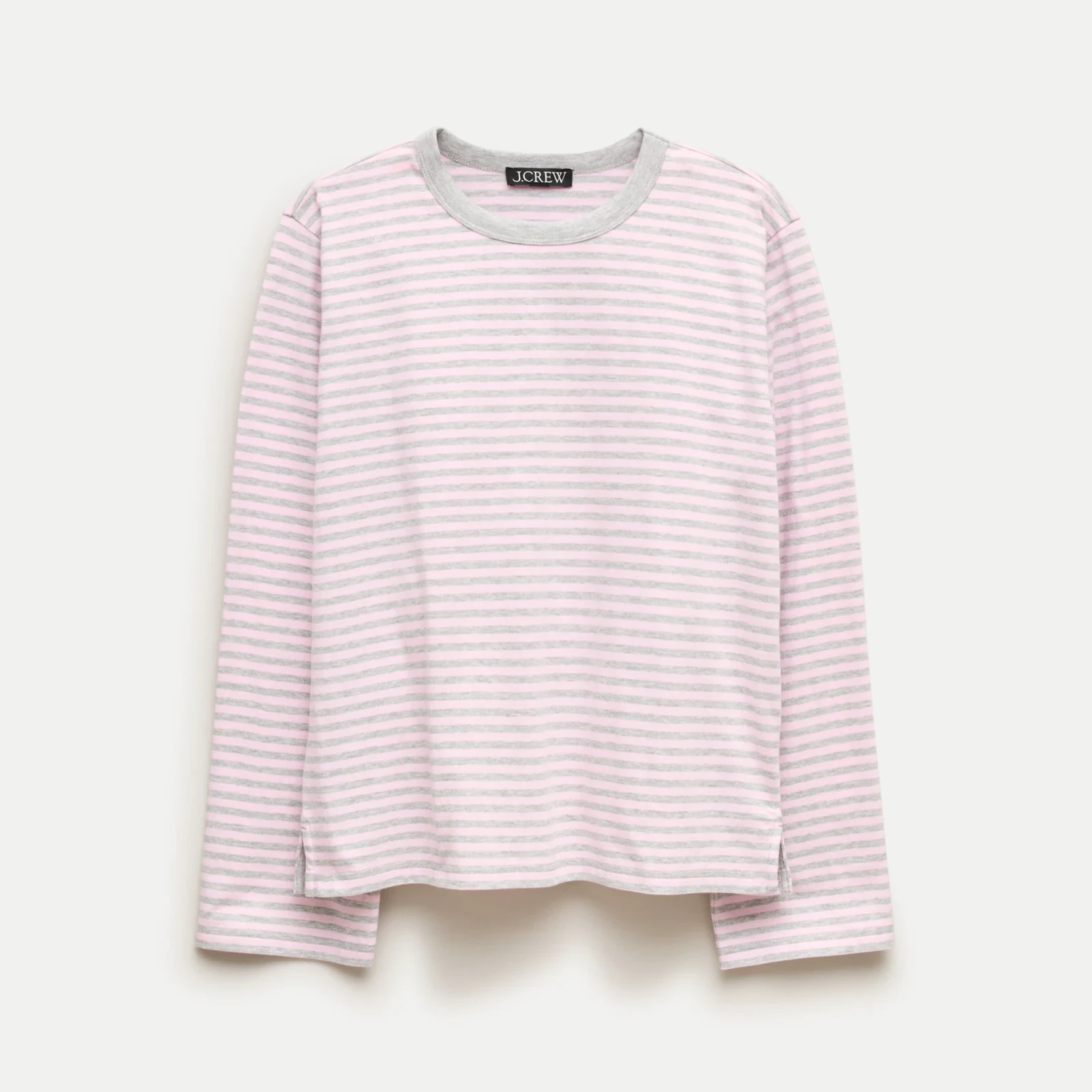 Boyfriend jersey relaxed long-sleeve T-shirt in stripe
