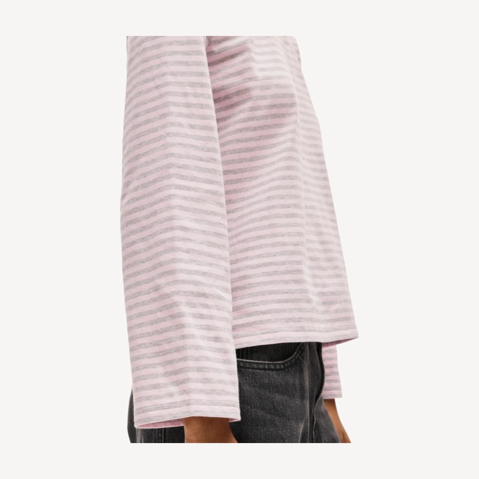 Boyfriend jersey relaxed long-sleeve T-shirt in stripe