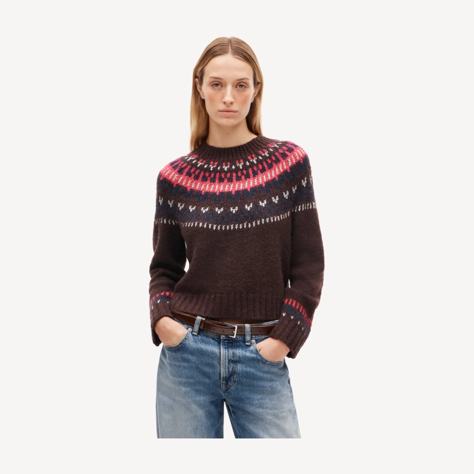 Fair Isle mockneck sweater