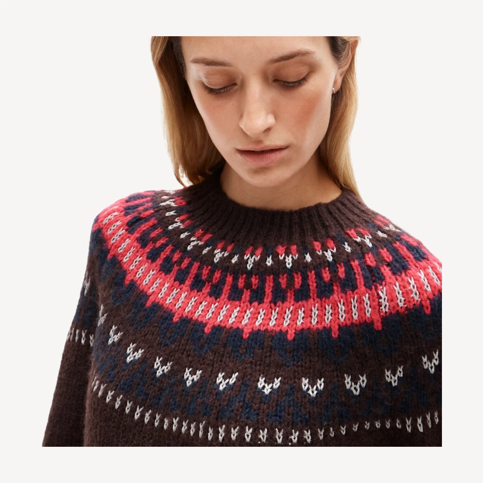 Fair Isle mockneck sweater