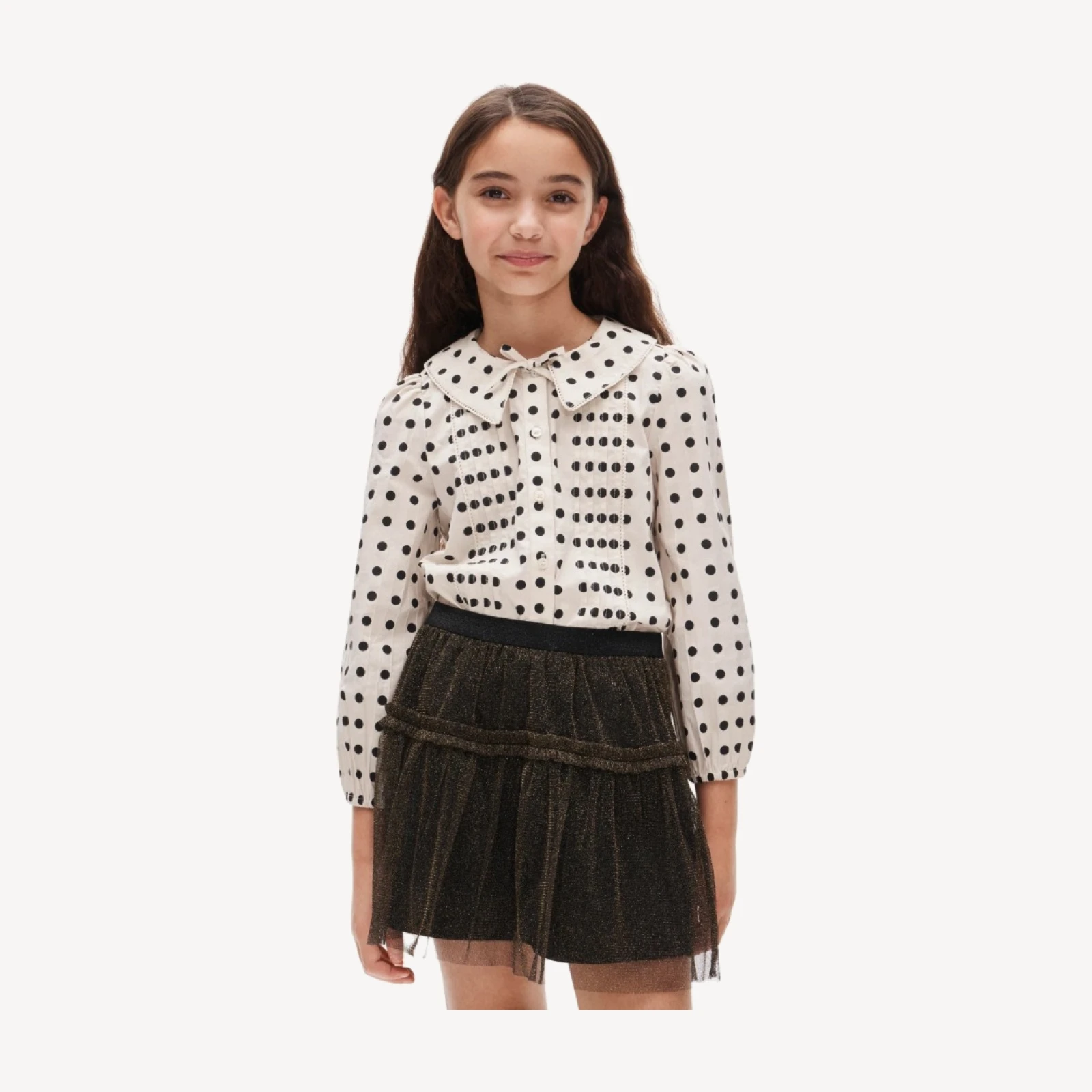American Girl® x J.Crew puff-sleeve polka-dot top for girls