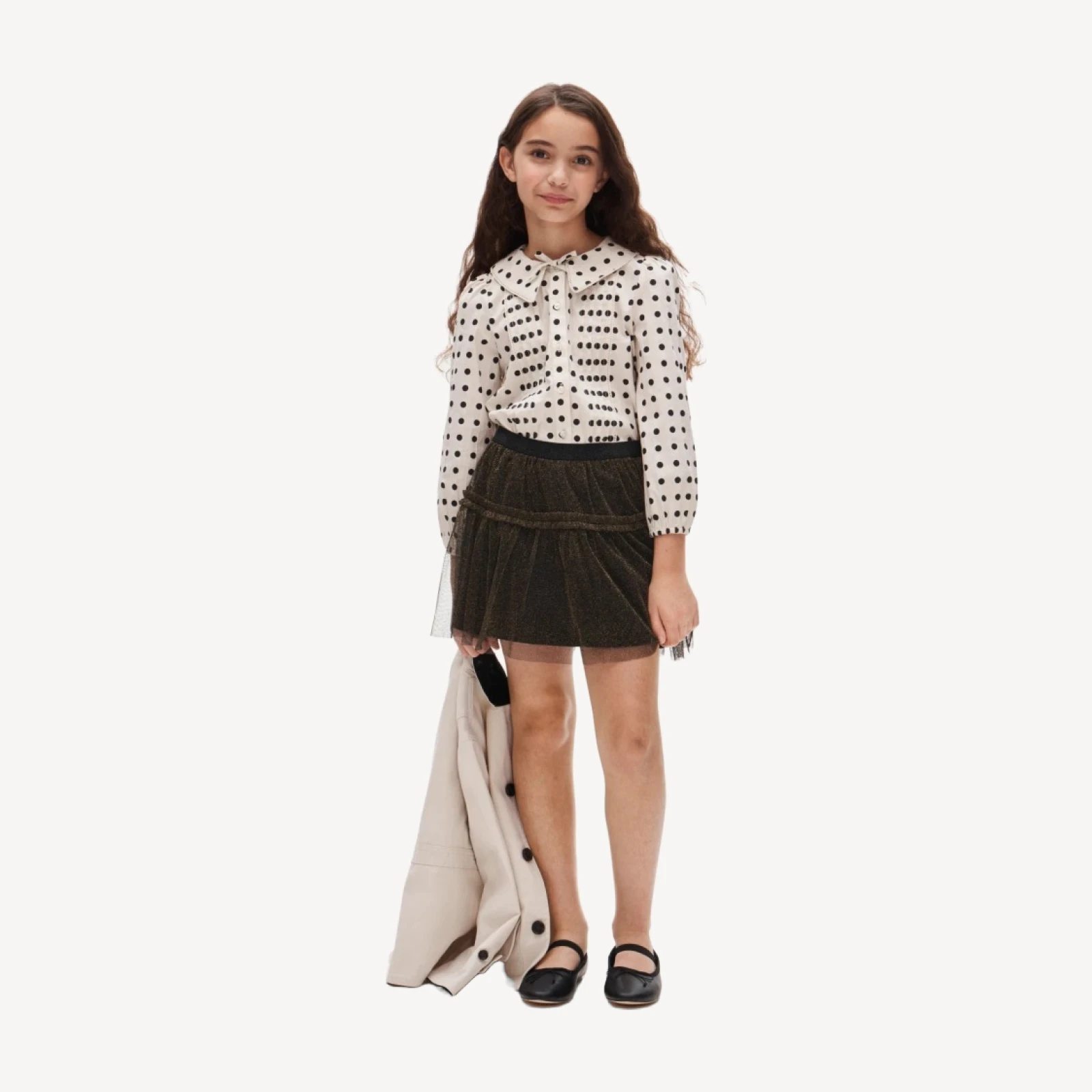 American Girl® x J.Crew puff-sleeve polka-dot top for girls
