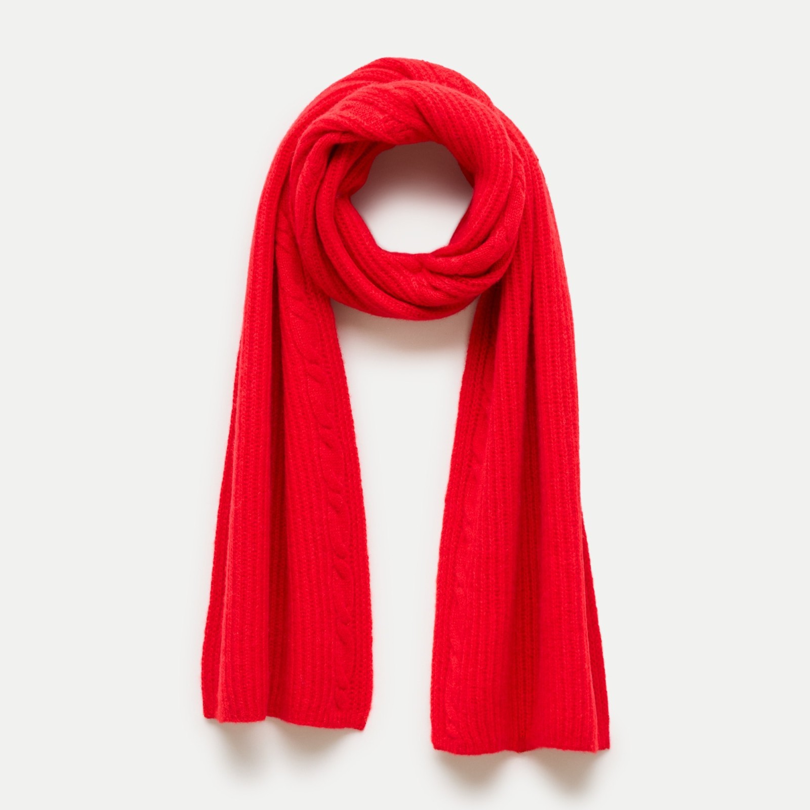 Ribbed cashmere scarf