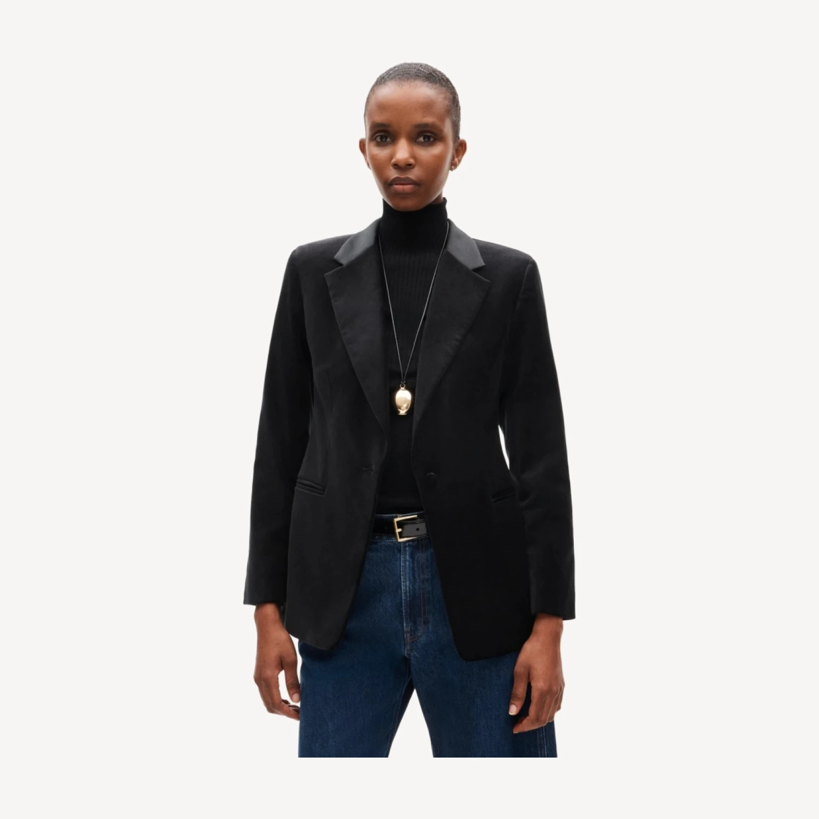 Thea blazer in stretch velvet