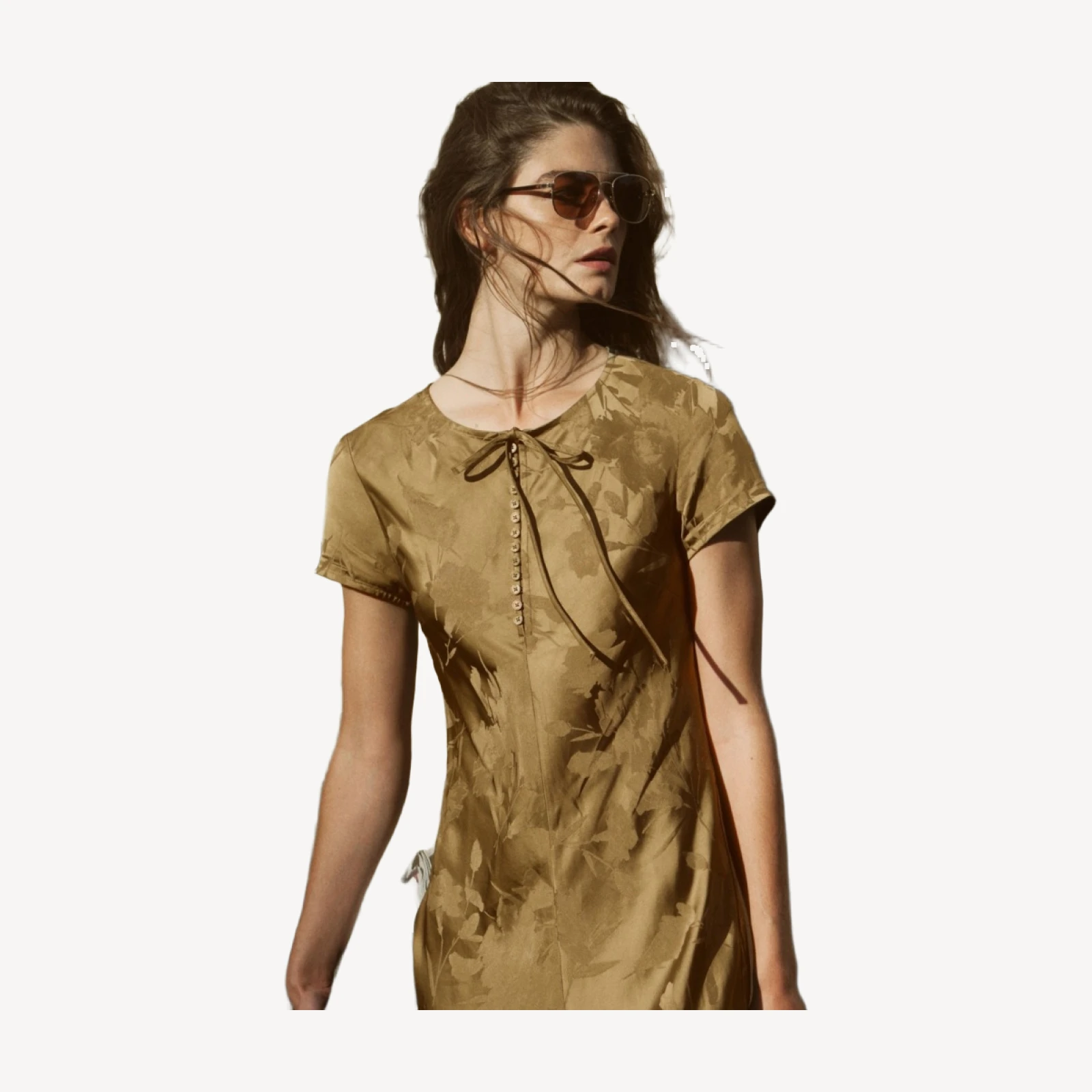 Natasha slip dress in floral-jacquard viscose