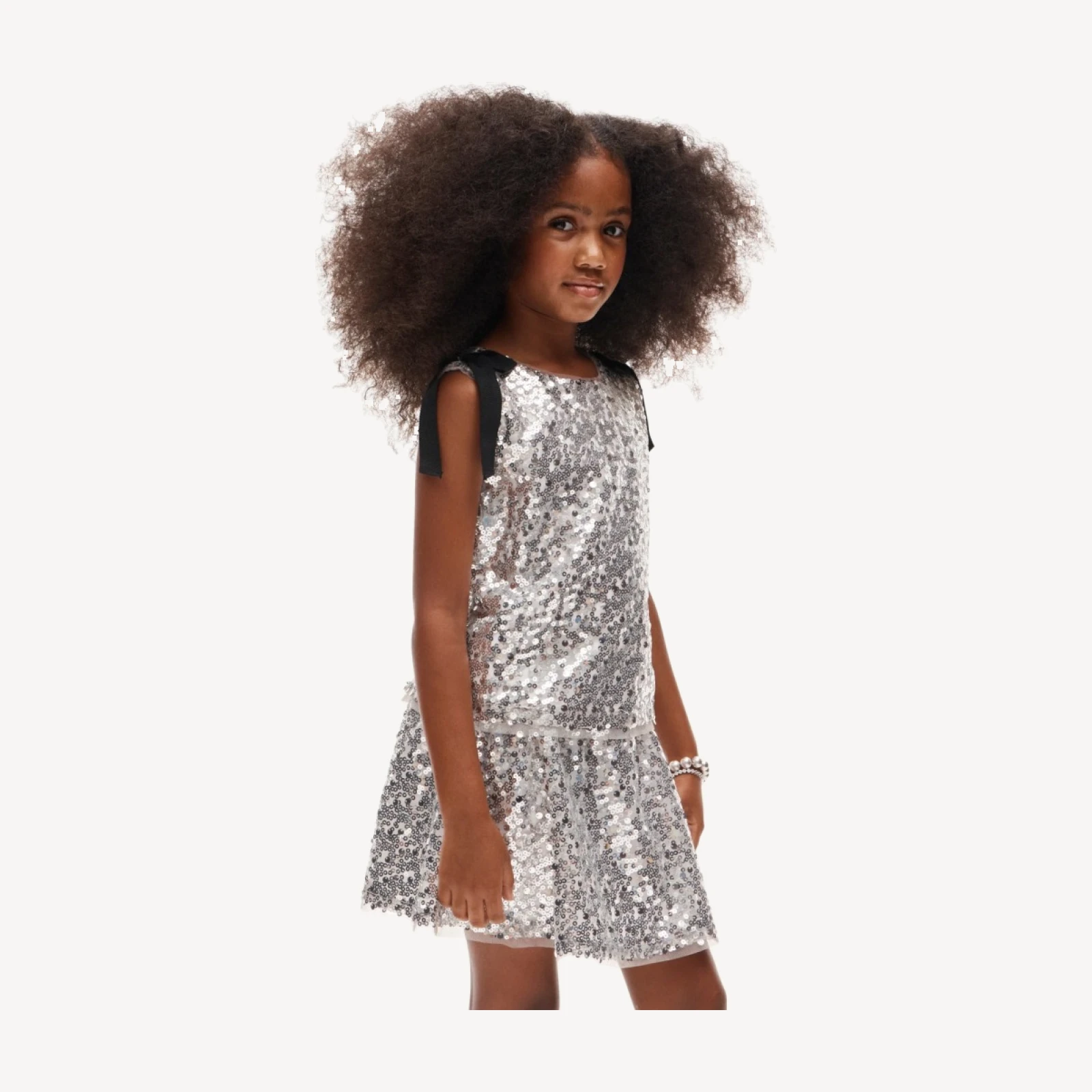 Girls' sequin top with bows