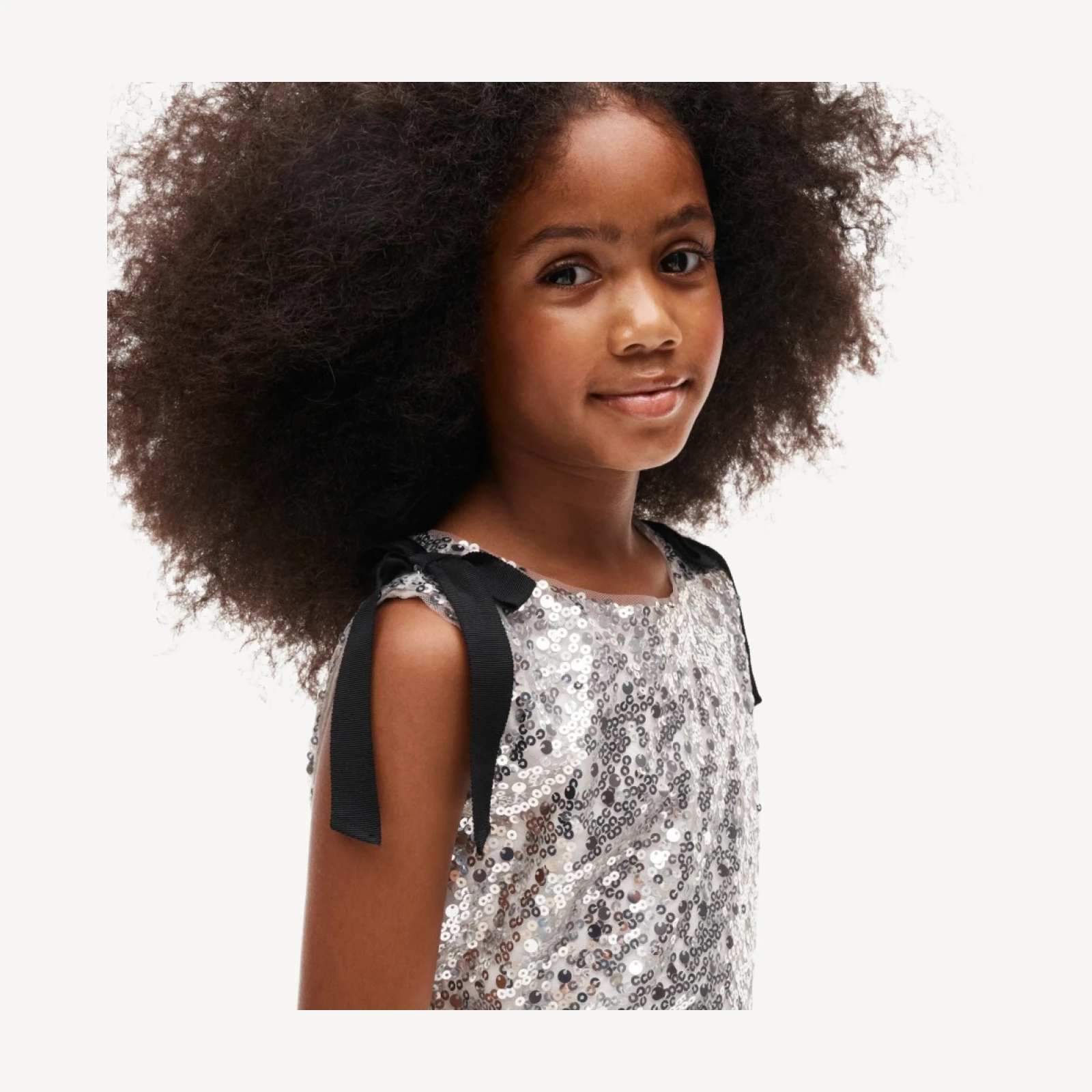 Girls' sequin top with bows