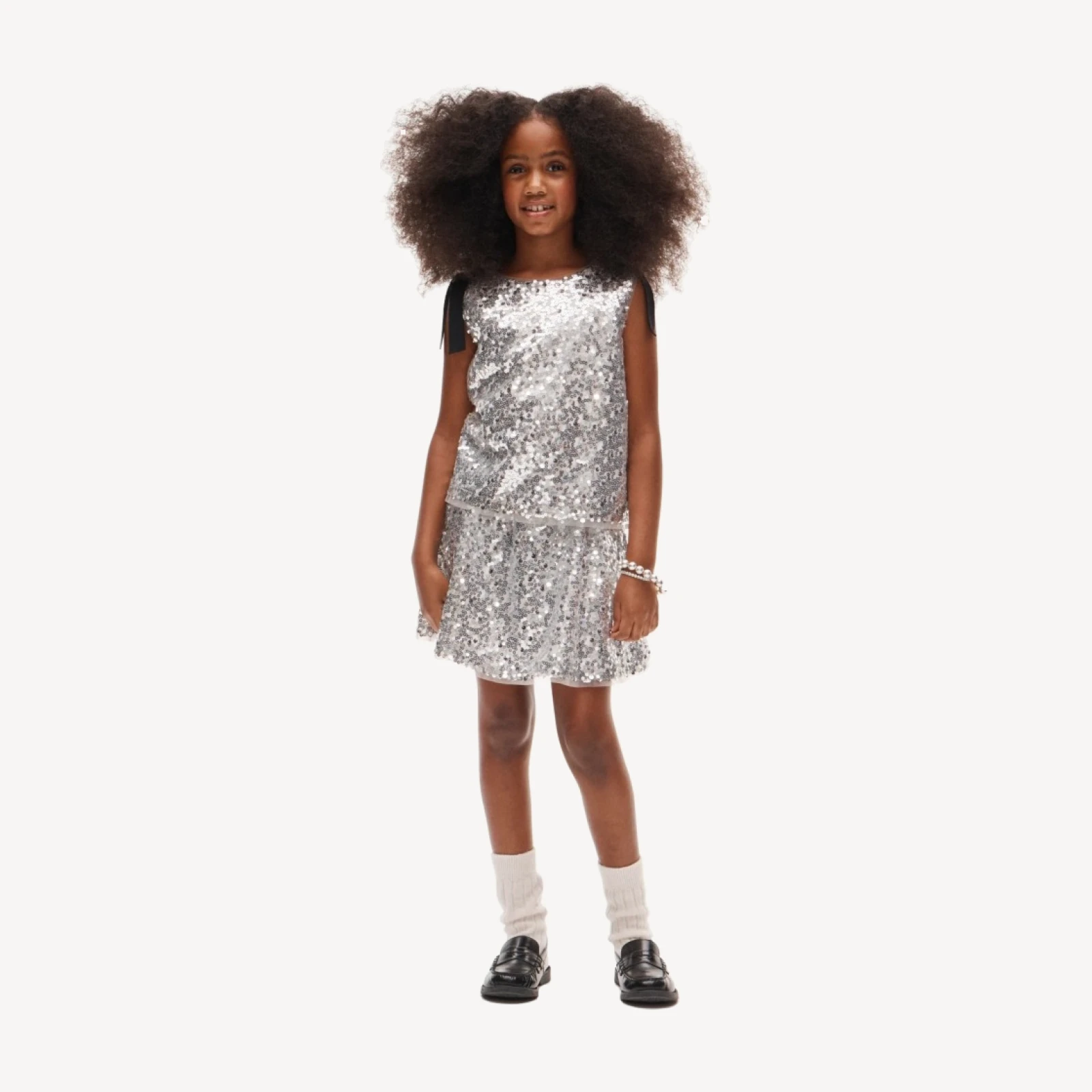 Girls' sequin top with bows