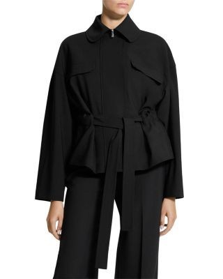 Theory Wool Blend Cinched Flight Jacket