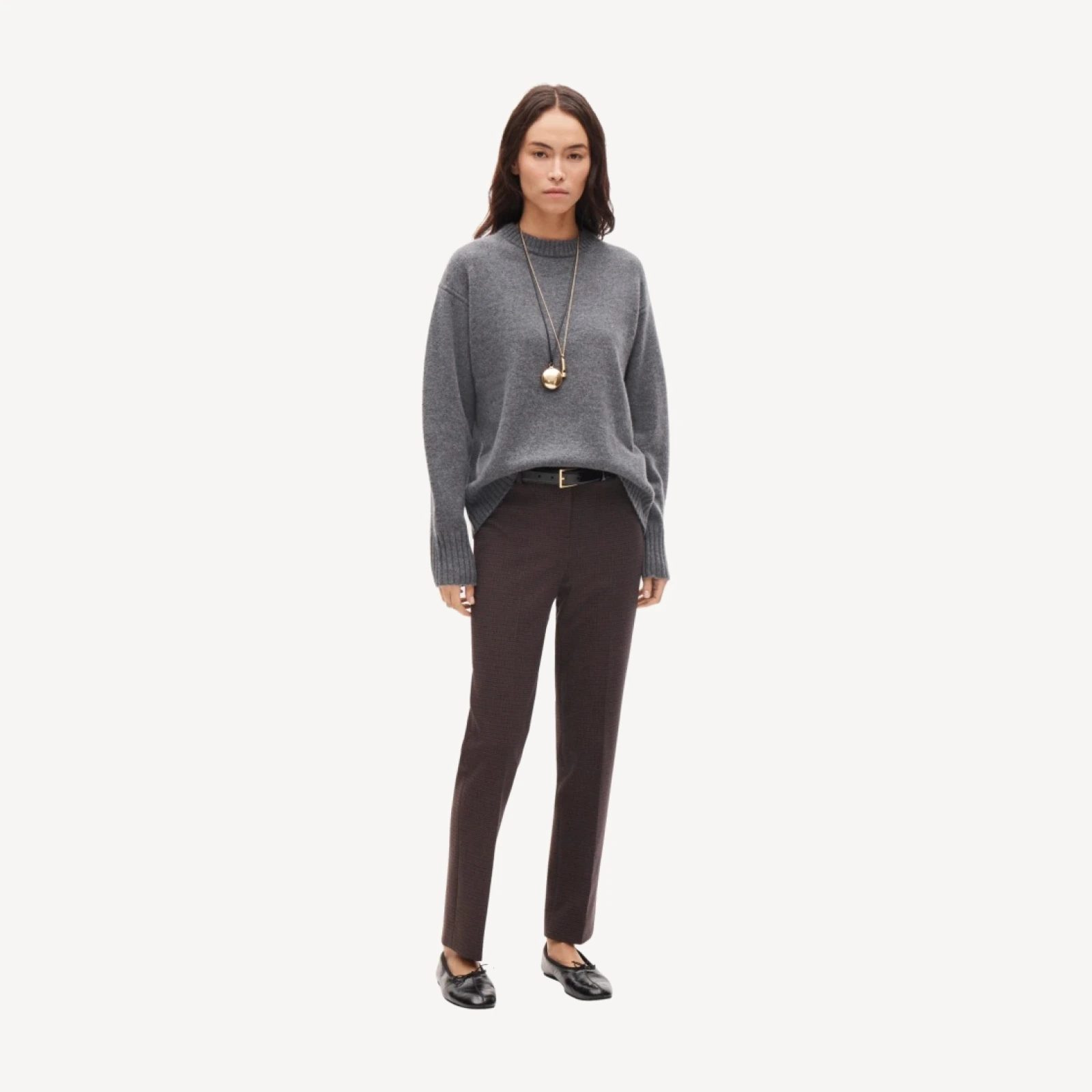 Café pant in plaid four-season stretch