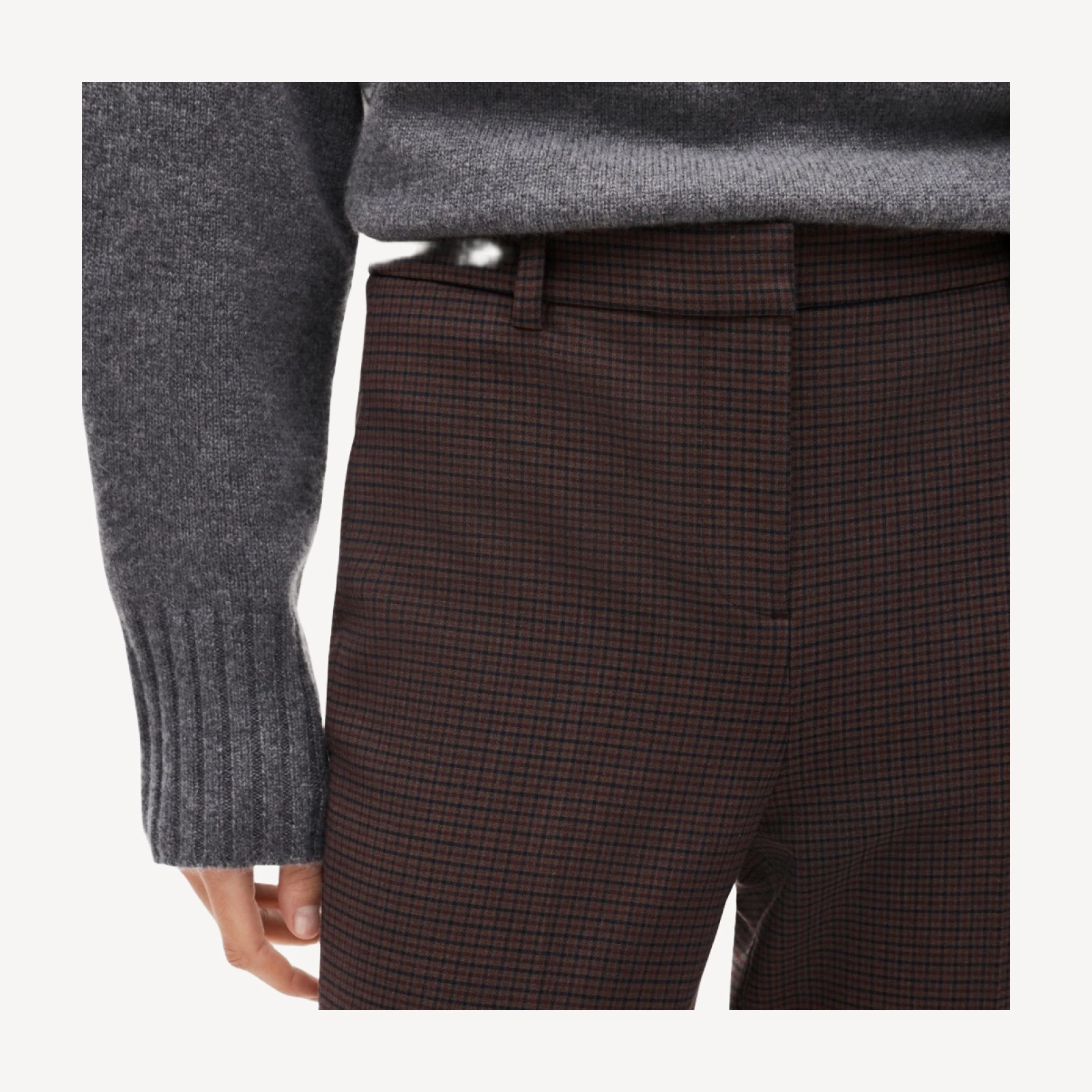 Café pant in plaid four-season stretch