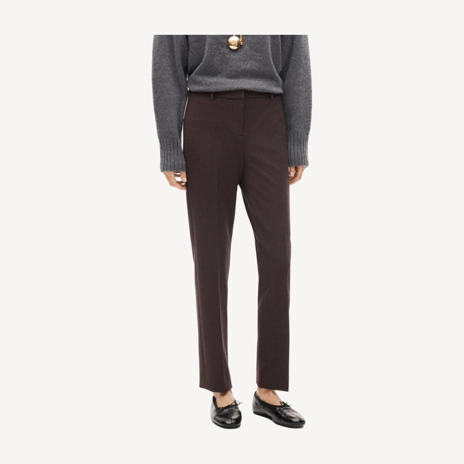 Café pant in plaid four-season stretch