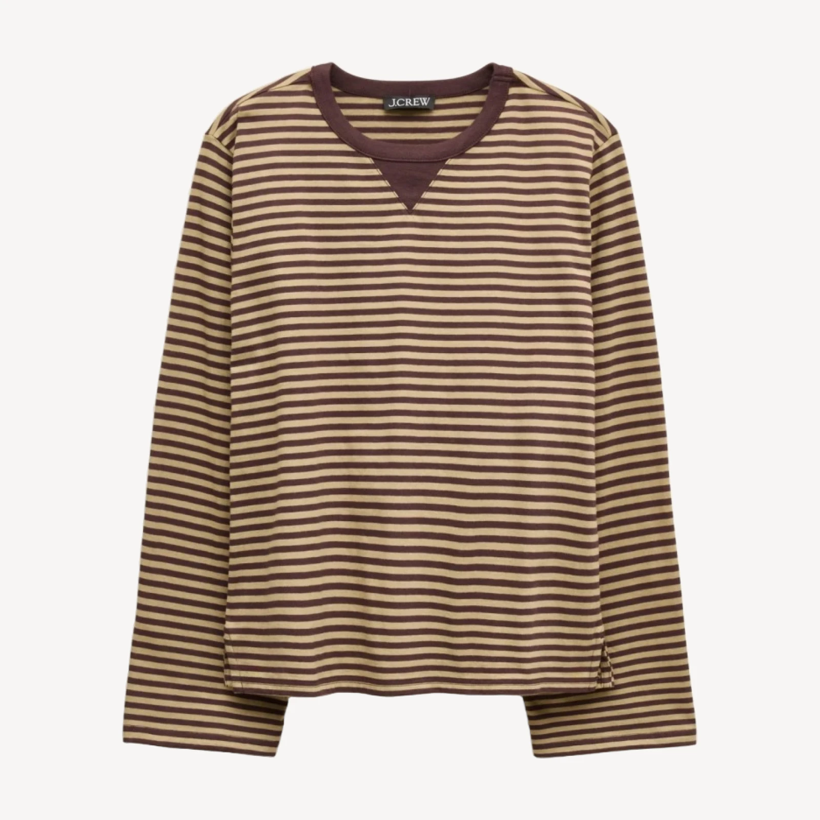 Boyfriend jersey relaxed long-sleeve T-shirt in stripe