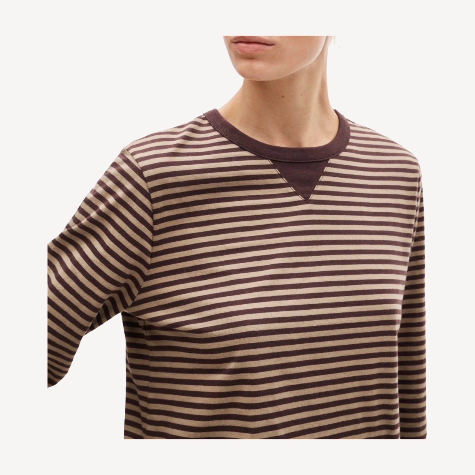 Boyfriend jersey relaxed long-sleeve T-shirt in stripe