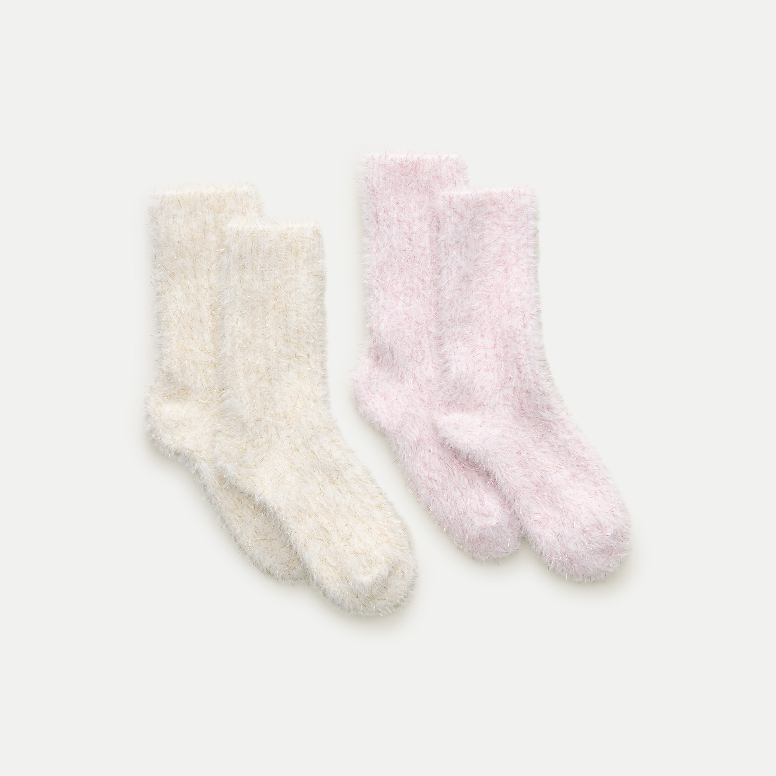 Girls' fuzzy sparkle socks two-pack
