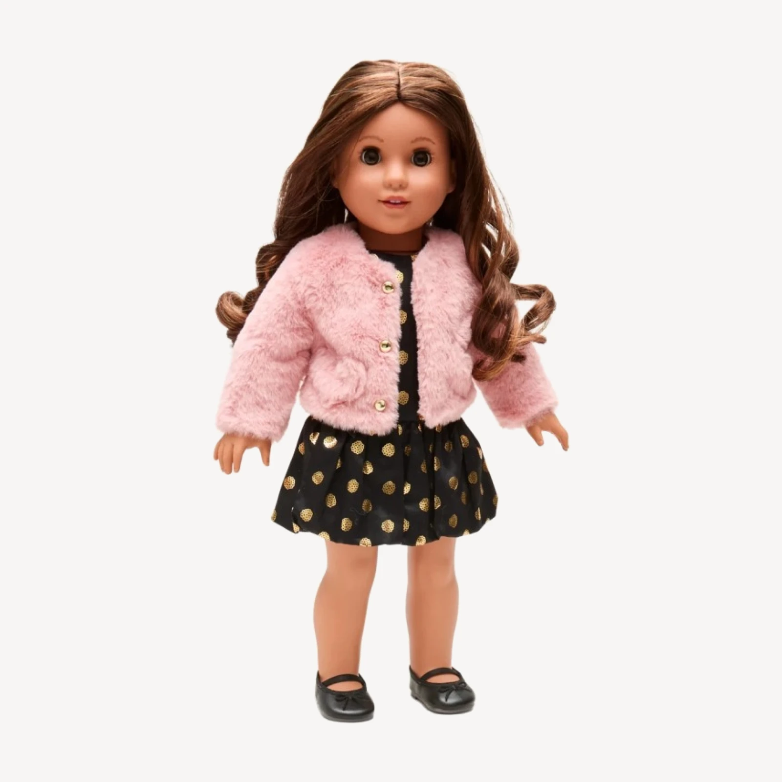 American Girl® x J.Crew pink faux-fur jacket for 18" dolls