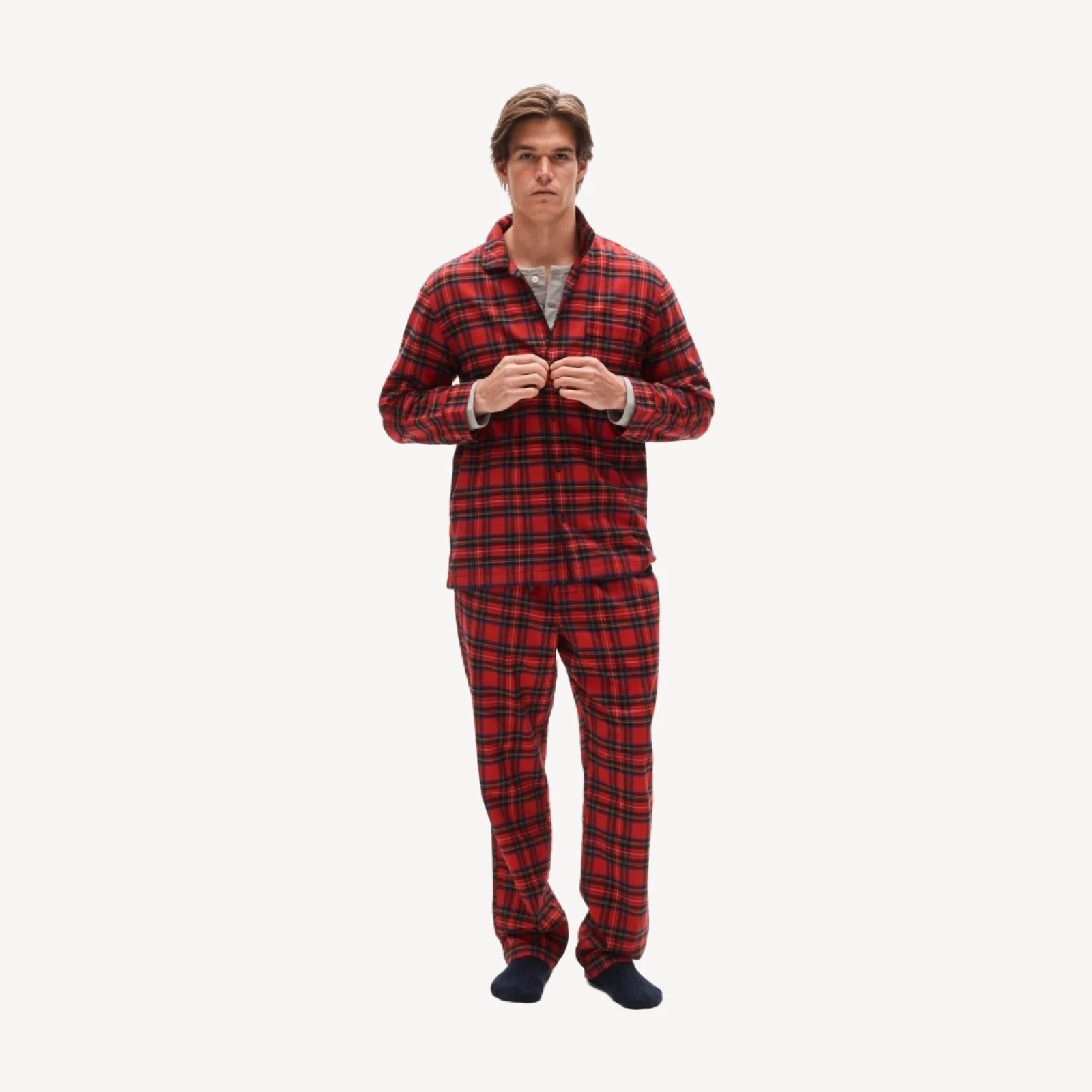 Flannel pajama set in plaid