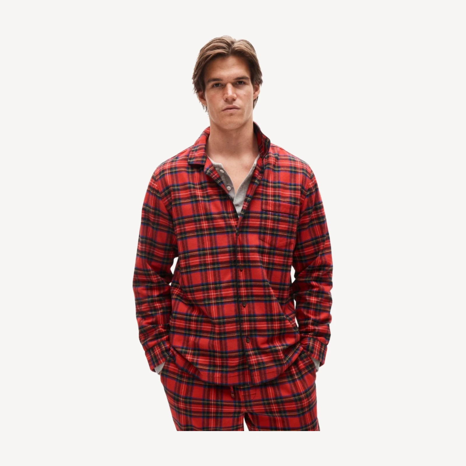 Flannel pajama set in plaid