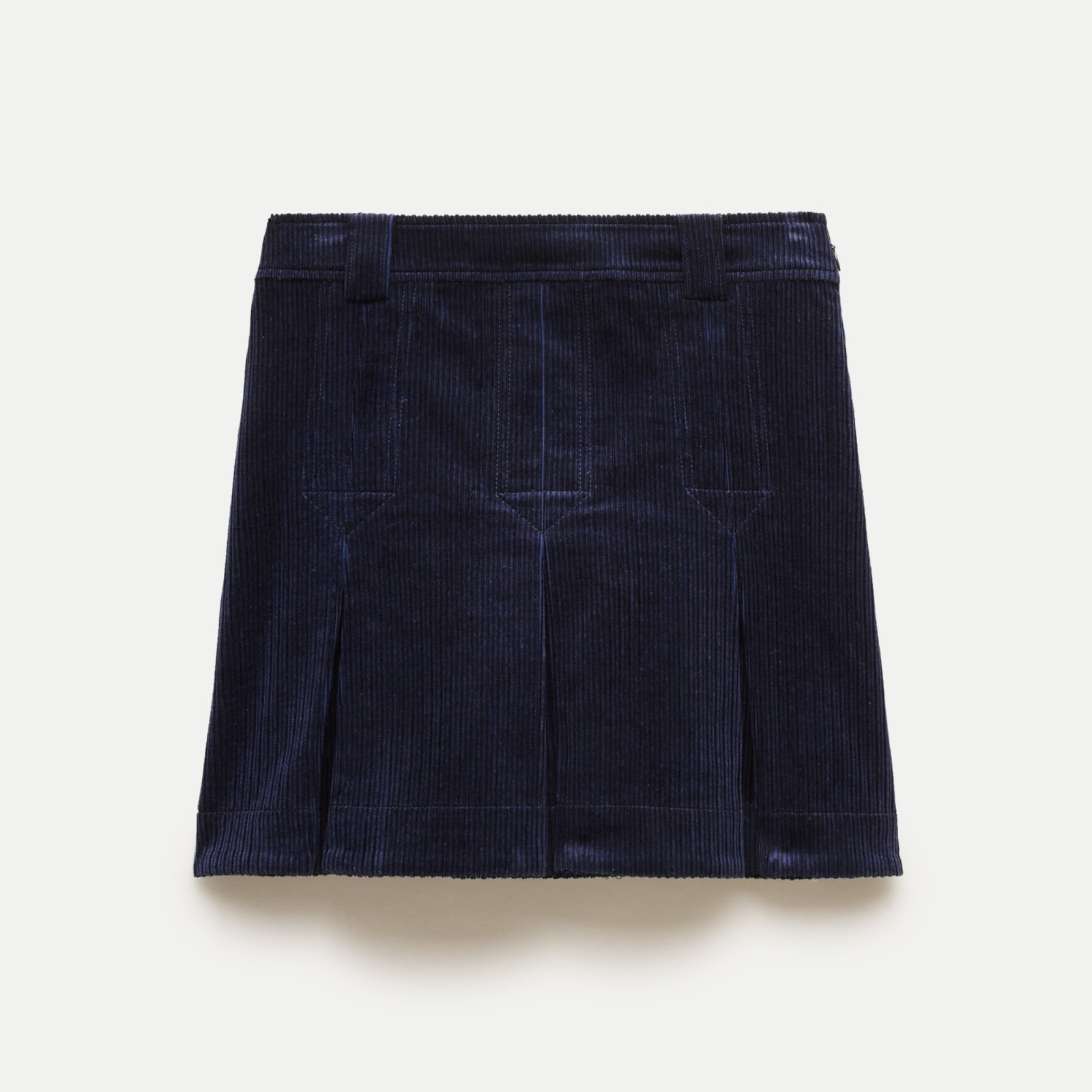 Pleated mini skirt in corduroy
