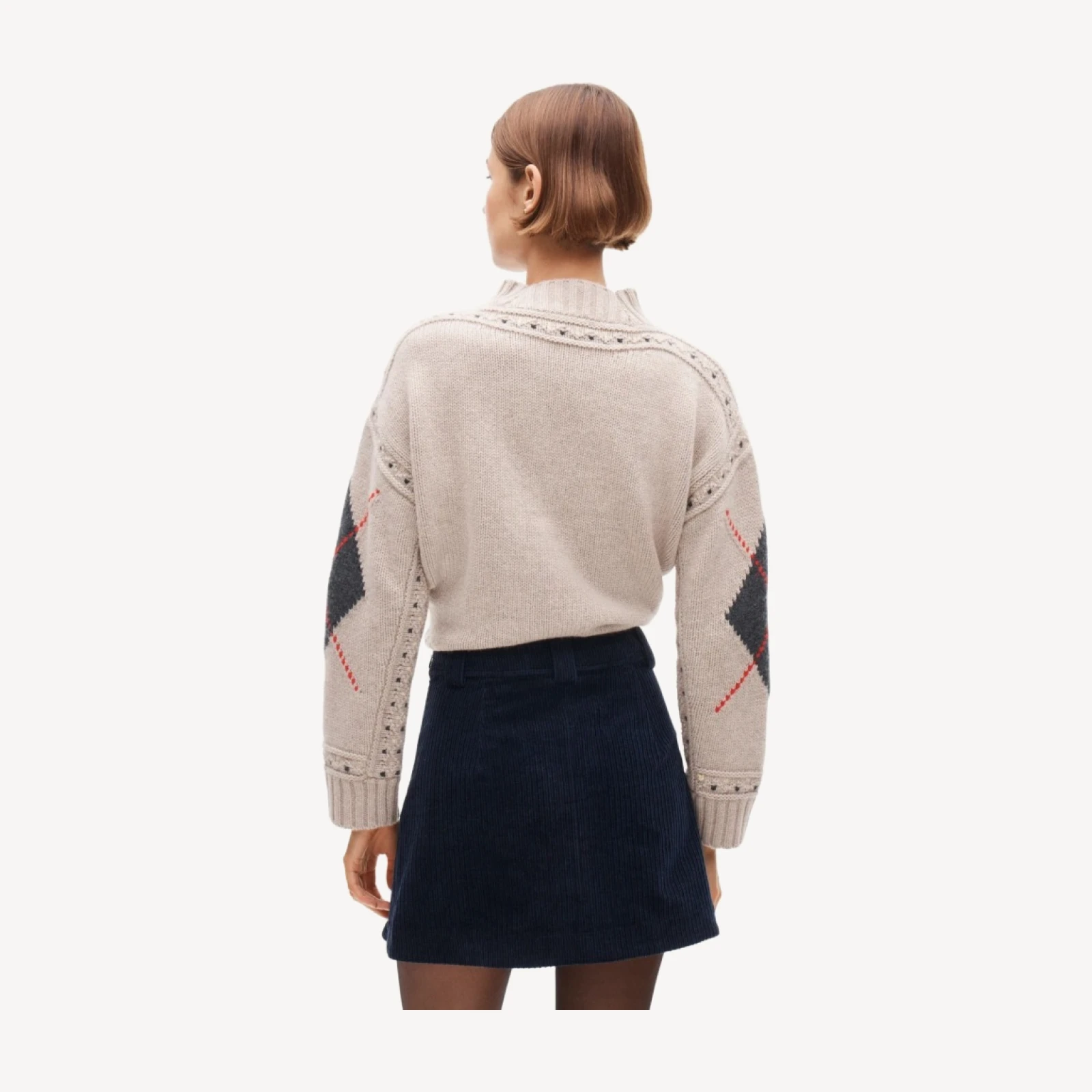 Pleated mini skirt in corduroy