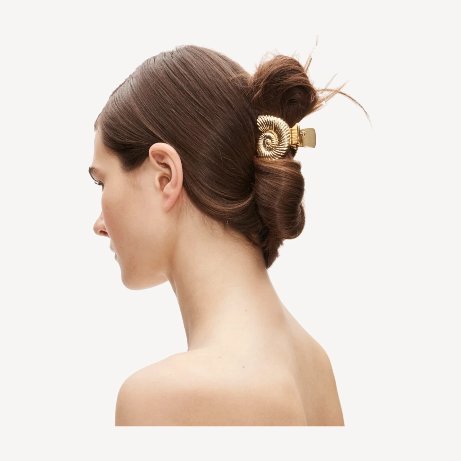 Metallic shell claw hair clip